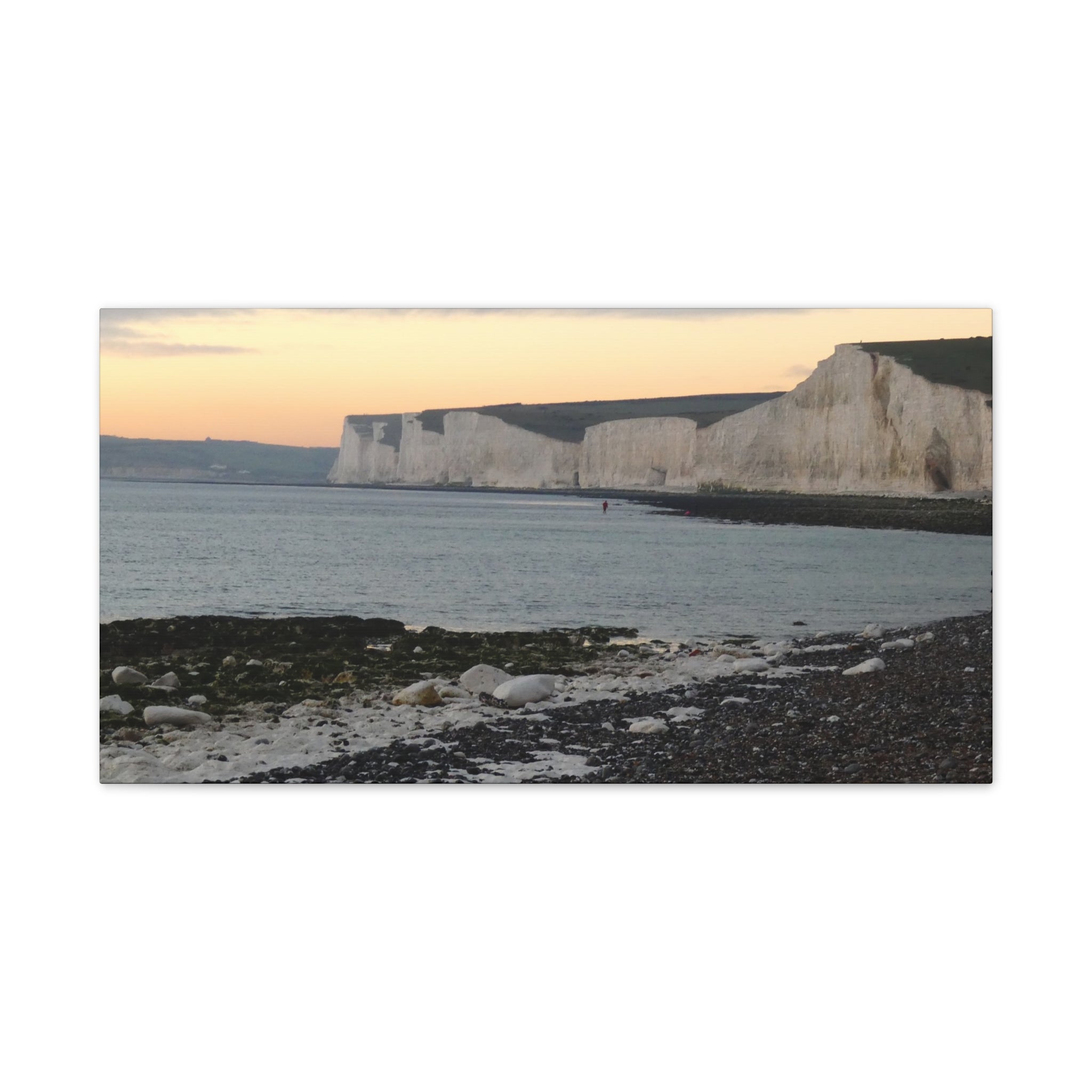 Beachy Head Cliffs Canvas Print | Sunset Beach Landscape Wall Art | UK Coastal Décor