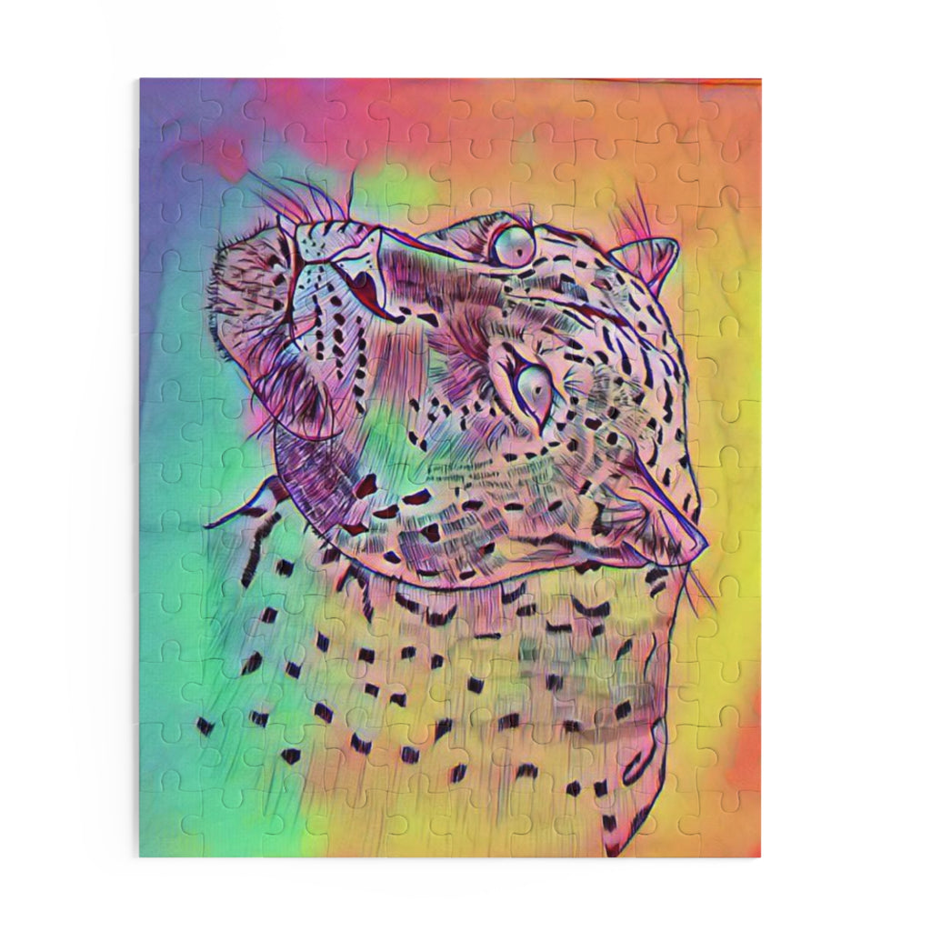 Rainbow Leopard Puzzle — Vibrant Animal Art Jigsaw (120/252/500 pcs)