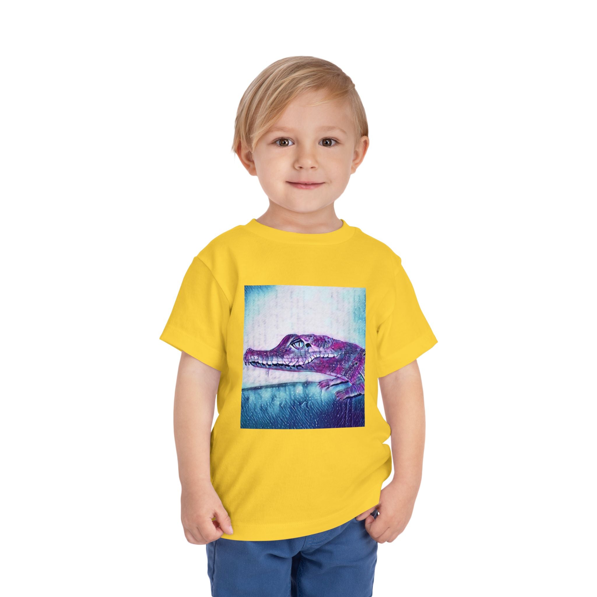 Toddler Tee — Purple Watercolor Alligator Graphic