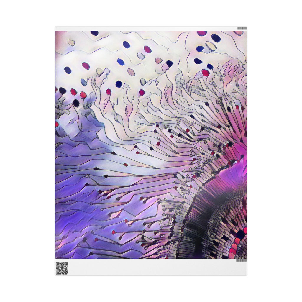 Floral Abstract Wrapping Paper — Purple Pink Botanical Gift Wrap