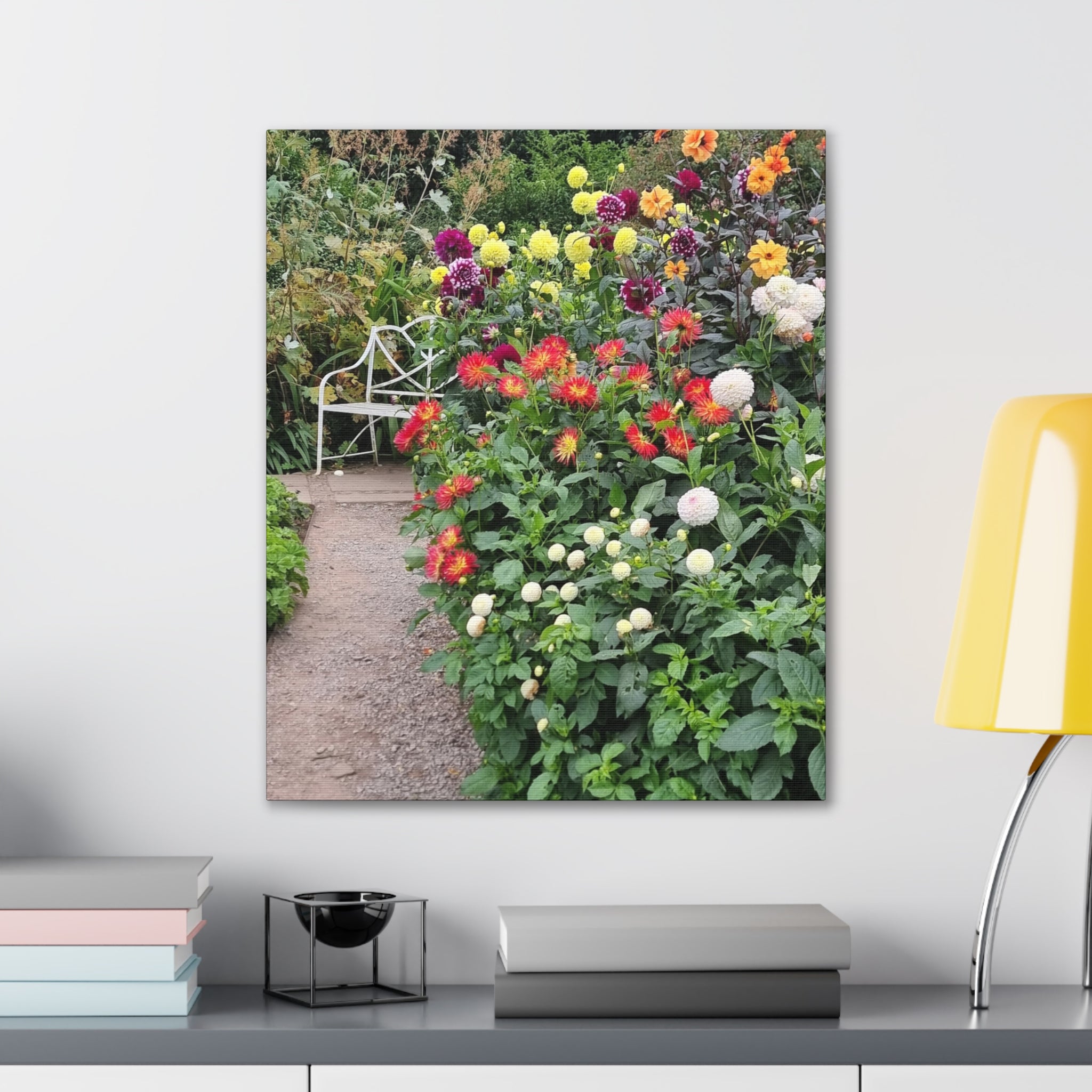 Floral Garden Path Canvas Print — Stretched Wall Art