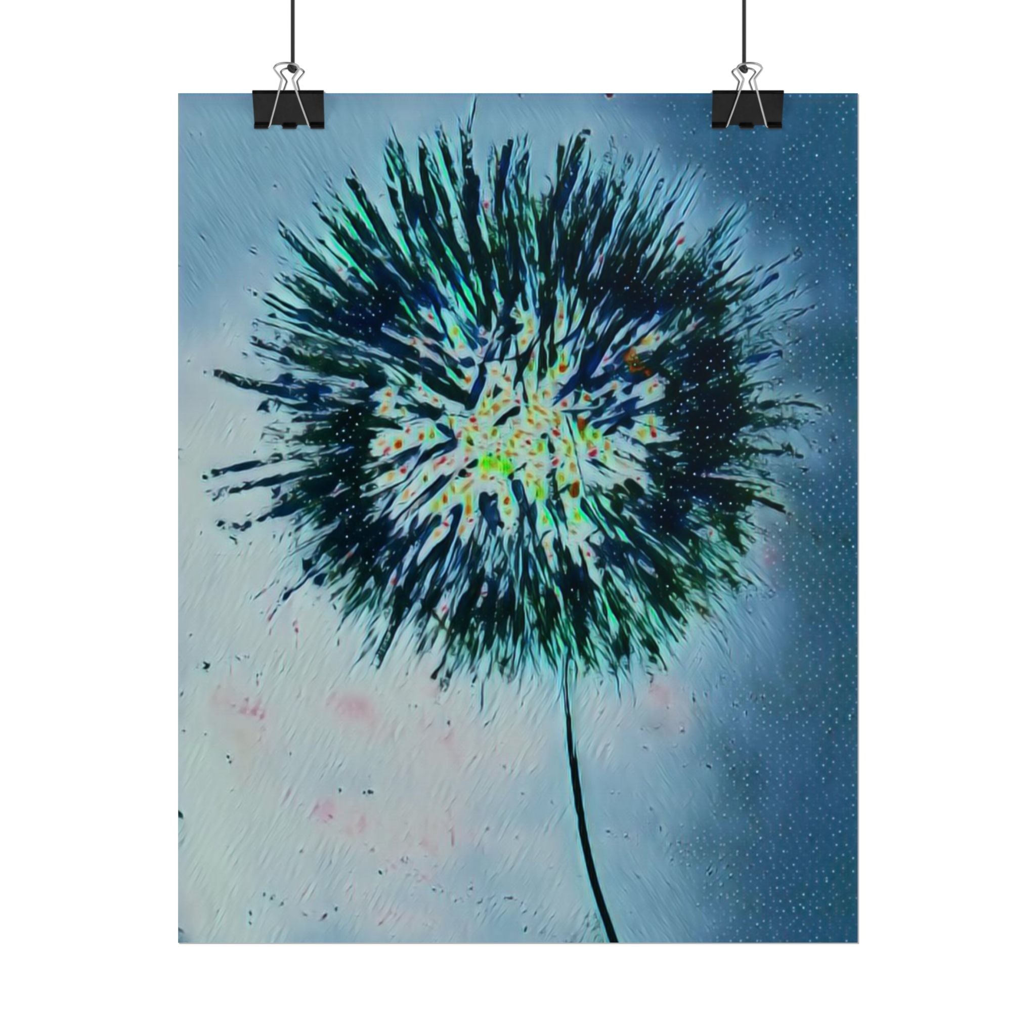Dandelion Burst Art Poster — Abstract Botanical Wall Print