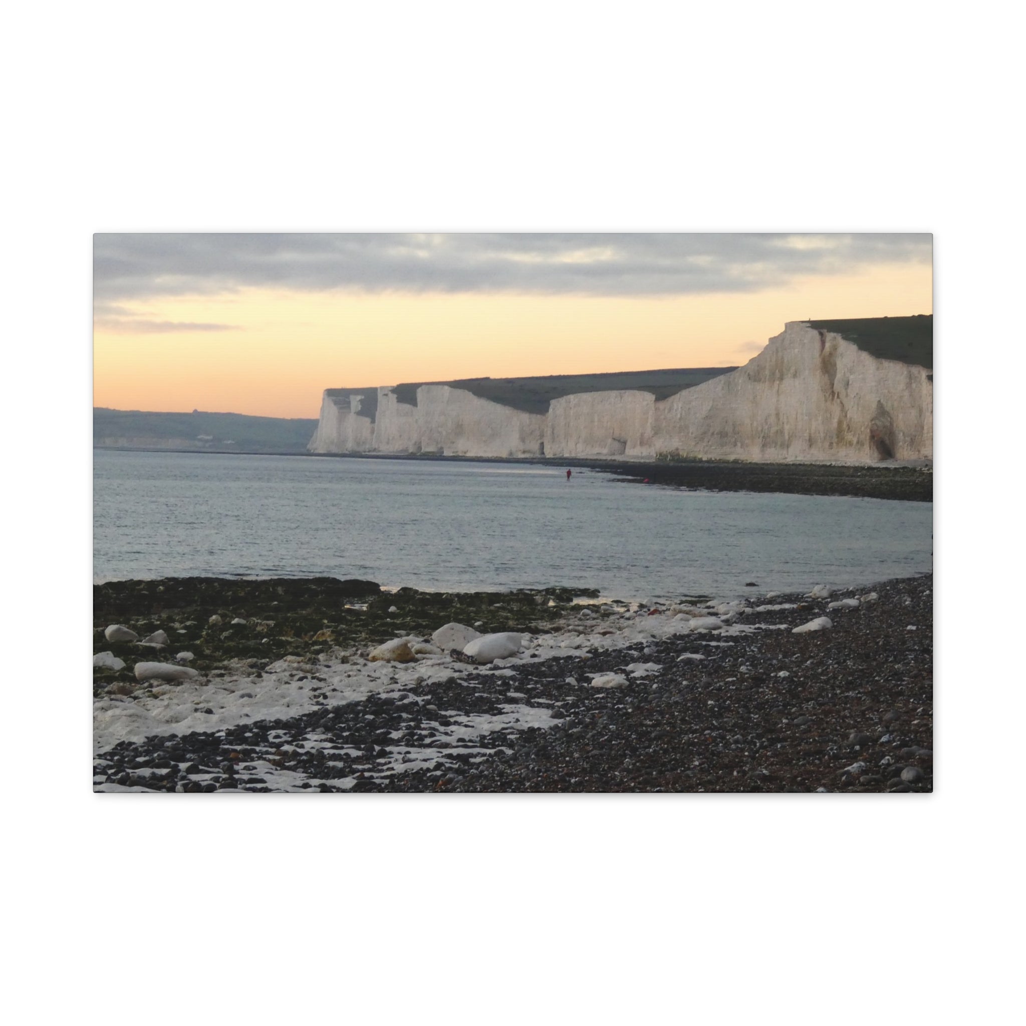 Beachy Head Cliffs Canvas Print | Sunset Beach Landscape Wall Art | UK Coastal Décor