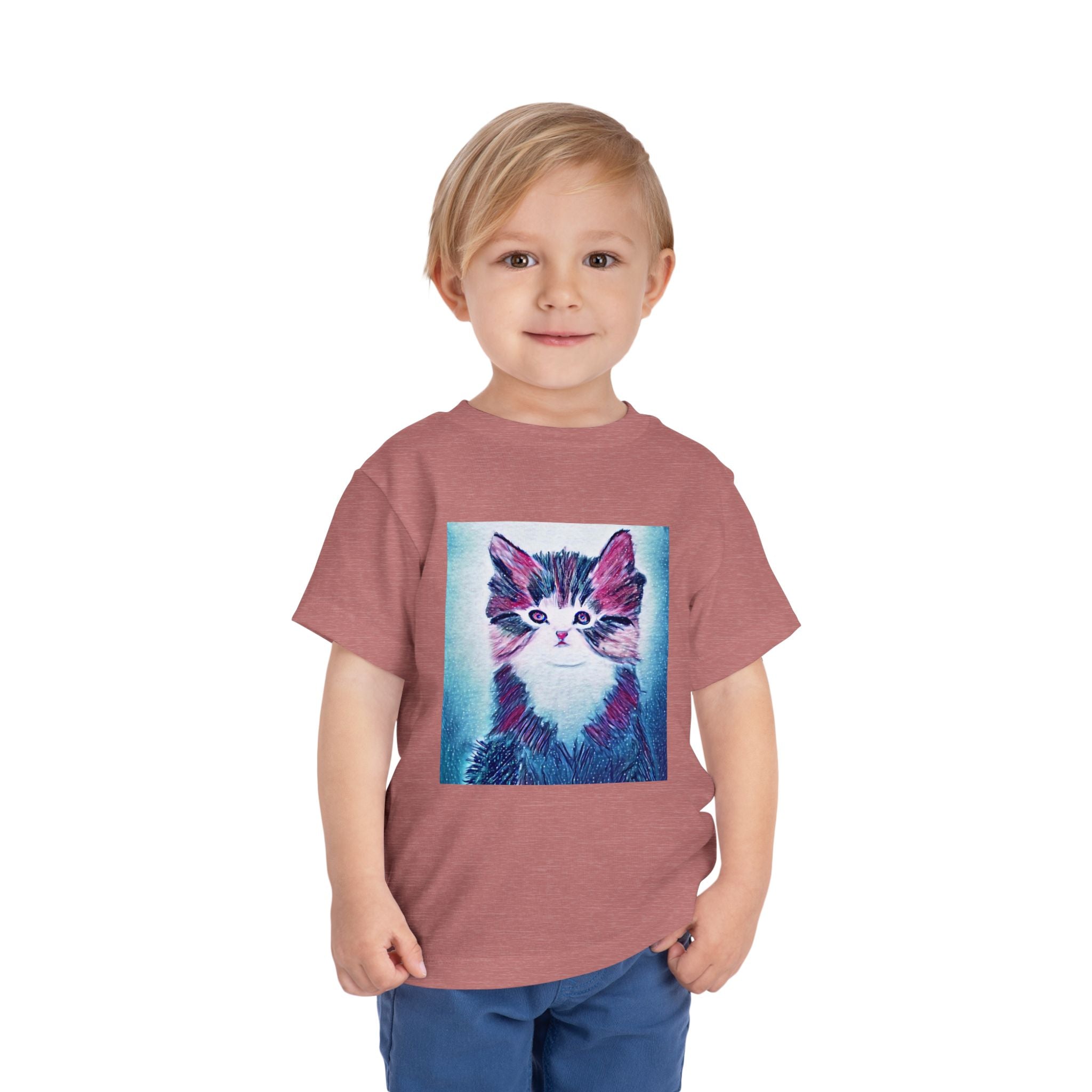 Cute Watercolor Kitten Toddler Tee