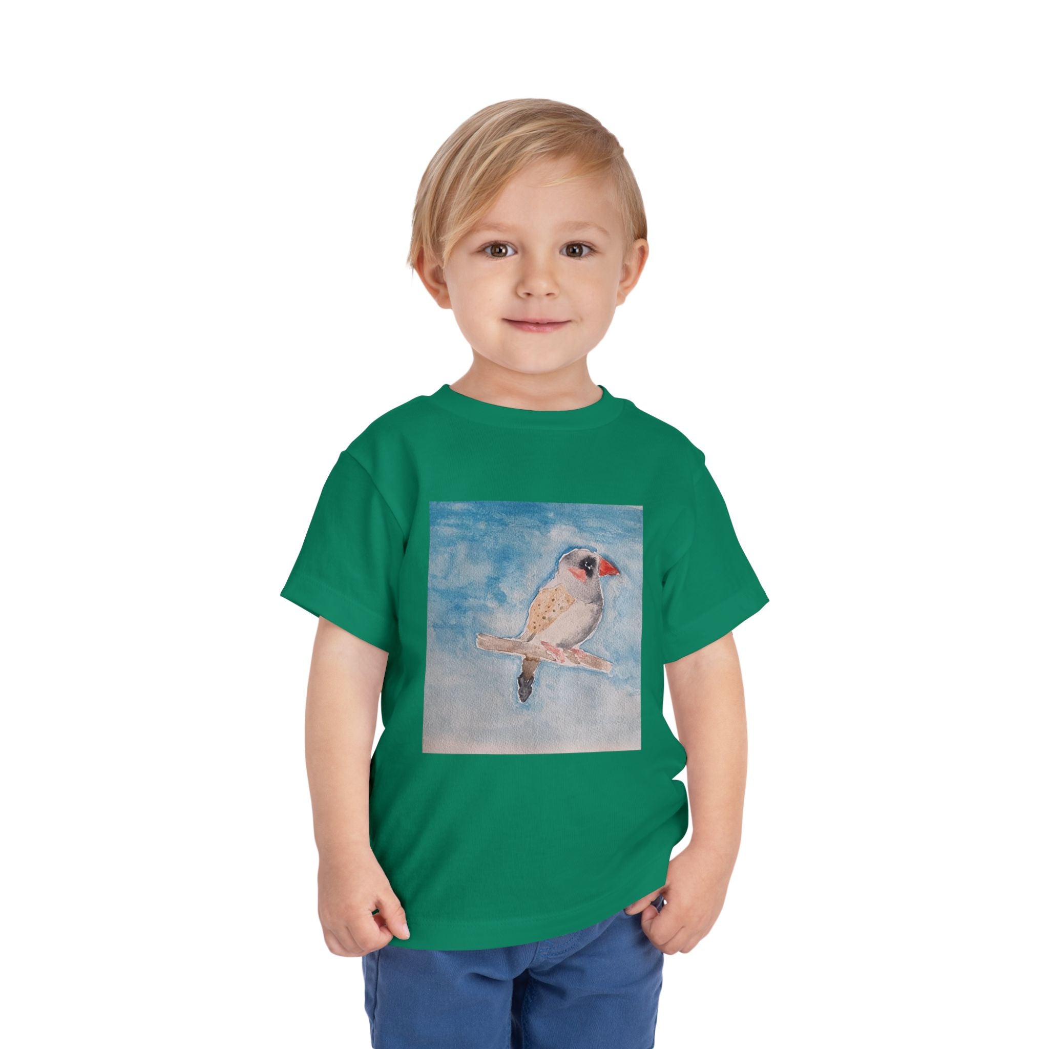 Zebra Finch Watercolor Toddler Tee
