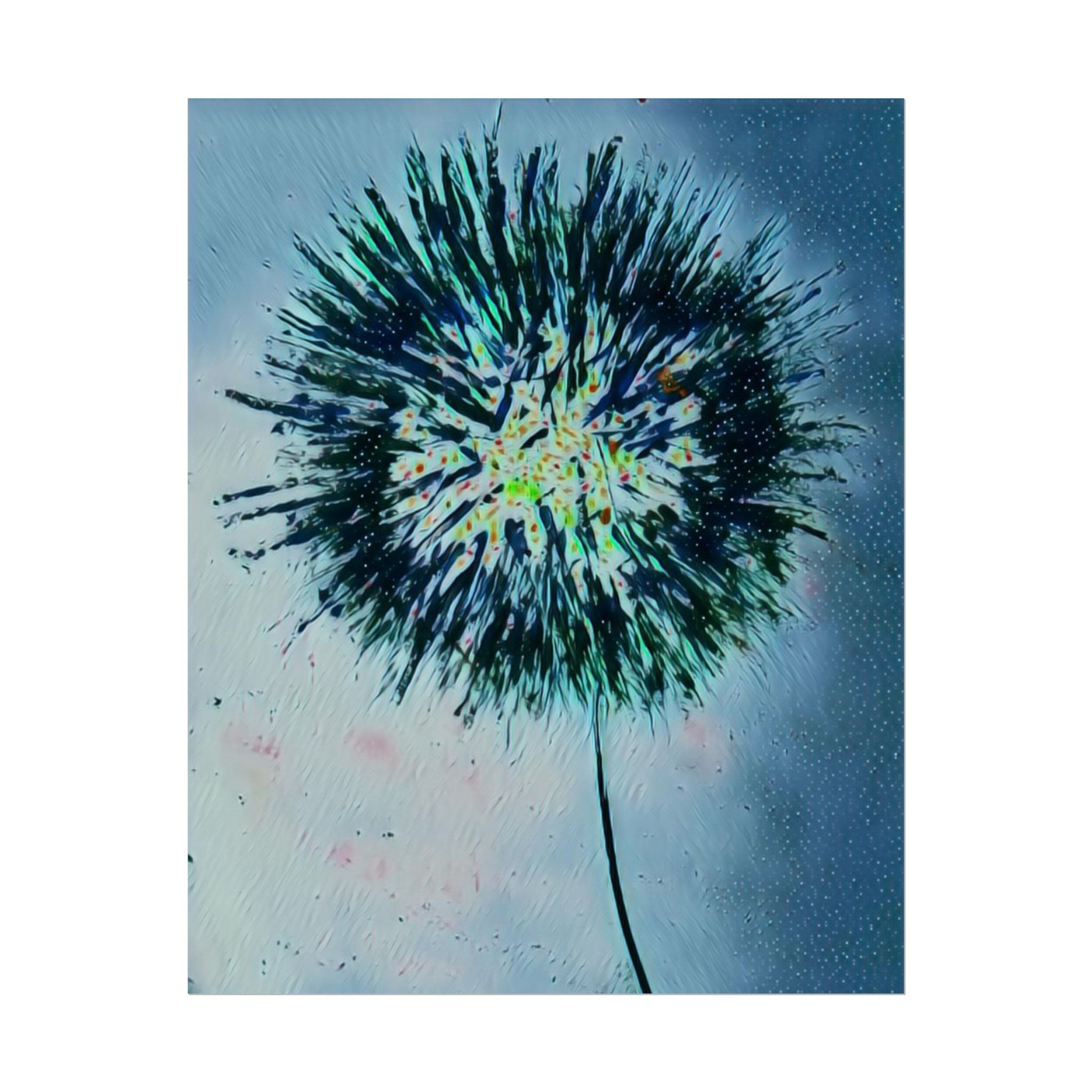 Dandelion Burst Art Poster — Abstract Botanical Wall Print