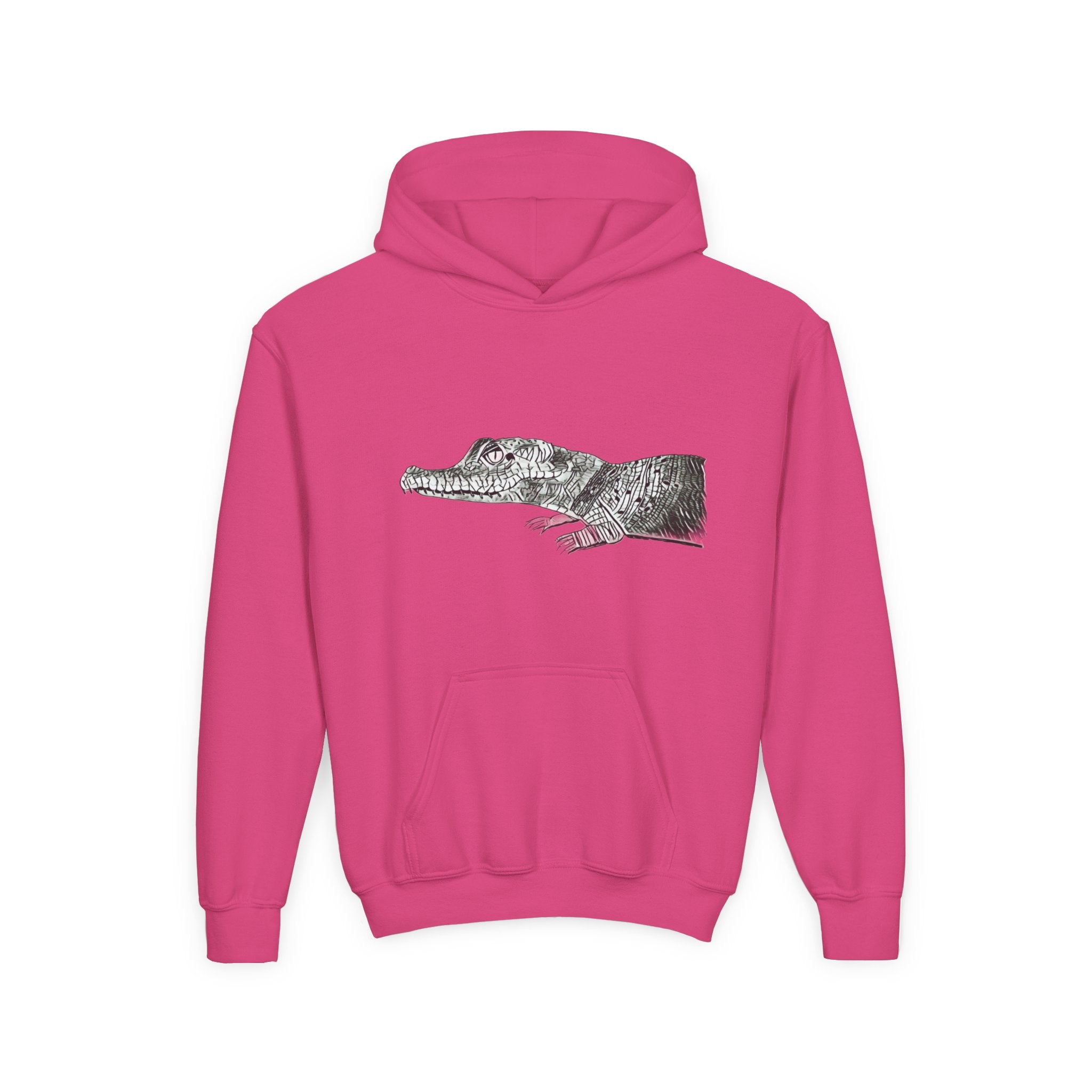 Youth Hoodie with Vintage Alligator Illustration