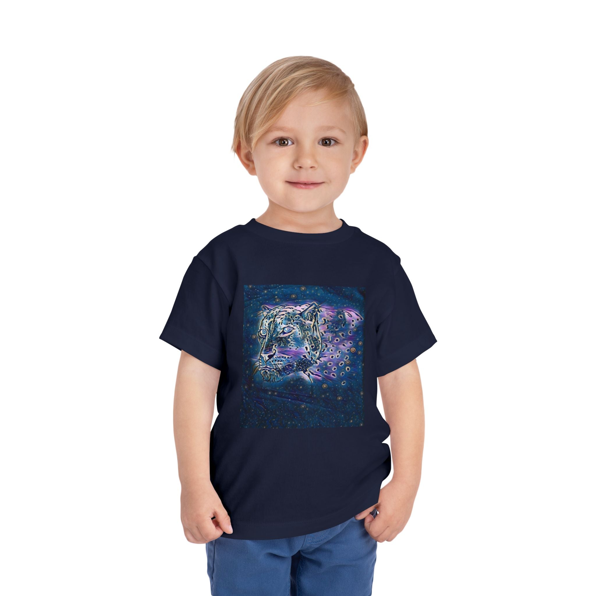 Galaxy Leopard Toddler Tee — Cosmic Animal Print Kids Shirt