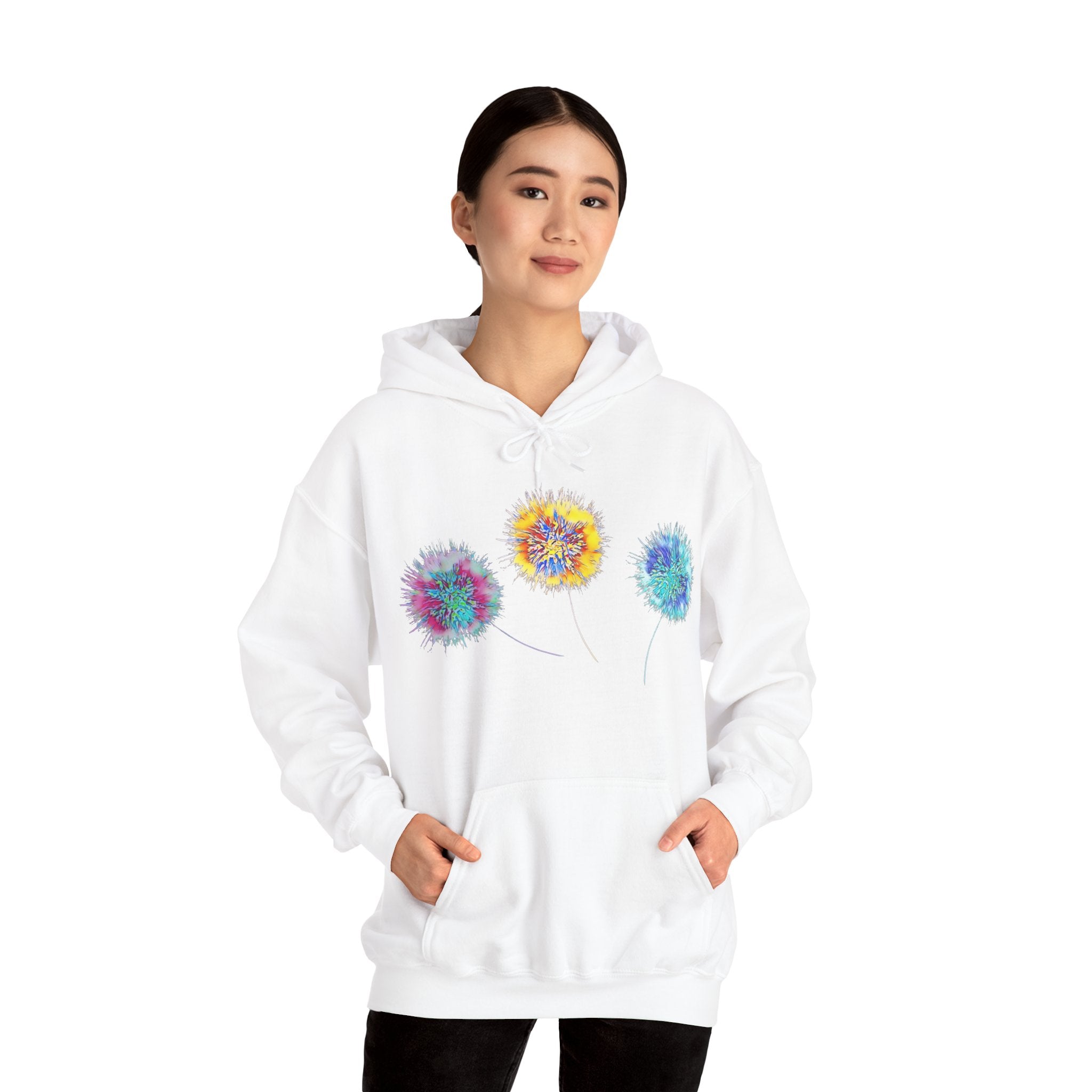 Colorful Floral Hoodie - Vibrant Floral Art Pullover