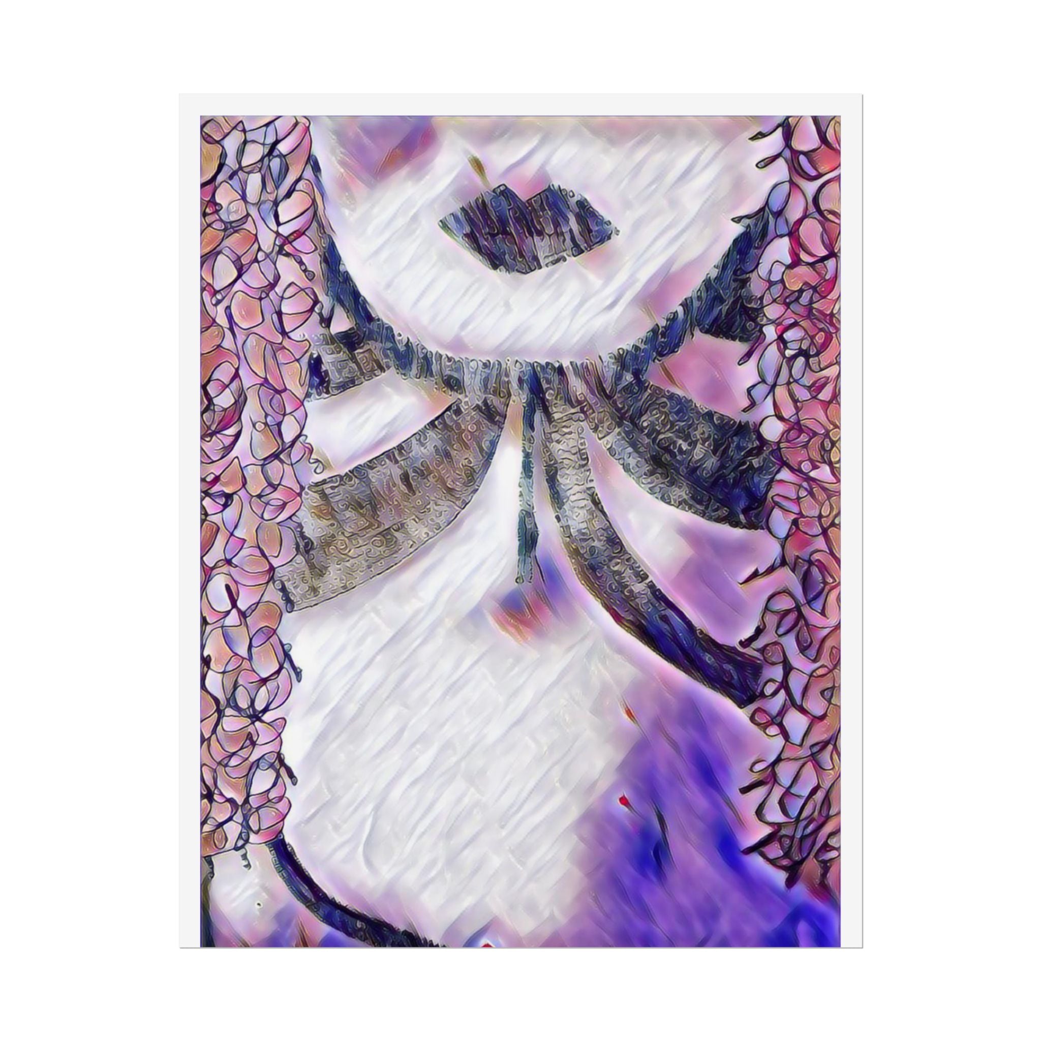 Abstract Purple Floral Woman Poster — Rolled Art Print for Home Decor