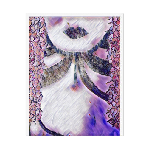 Abstract Purple Floral Woman Poster — Rolled Art Print for Home Decor