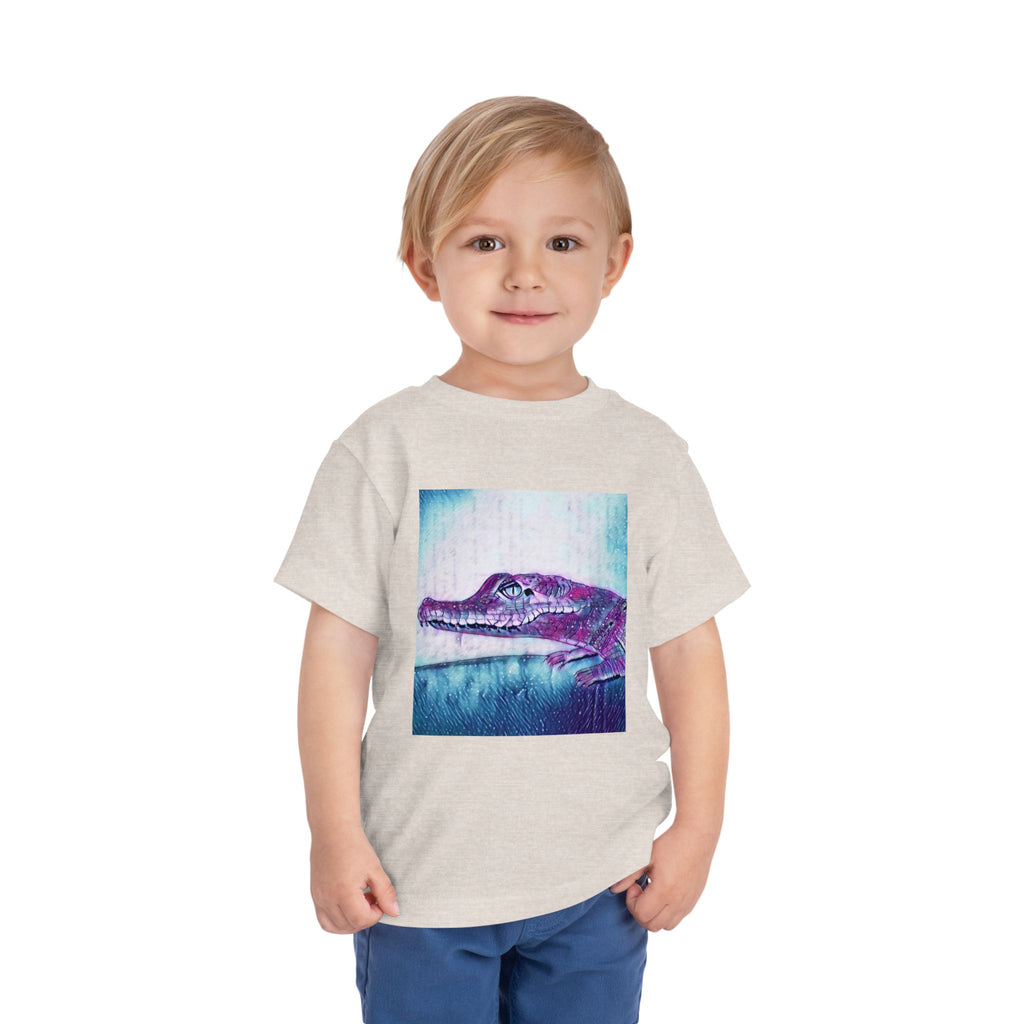 Toddler Tee — Purple Watercolor Alligator Graphic