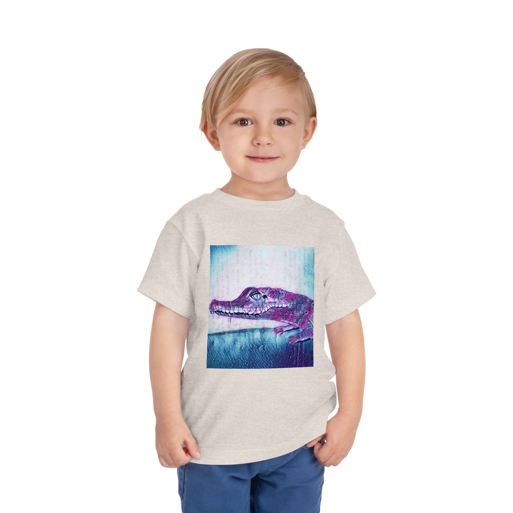 Toddler Tee — Purple Watercolor Alligator Graphic
