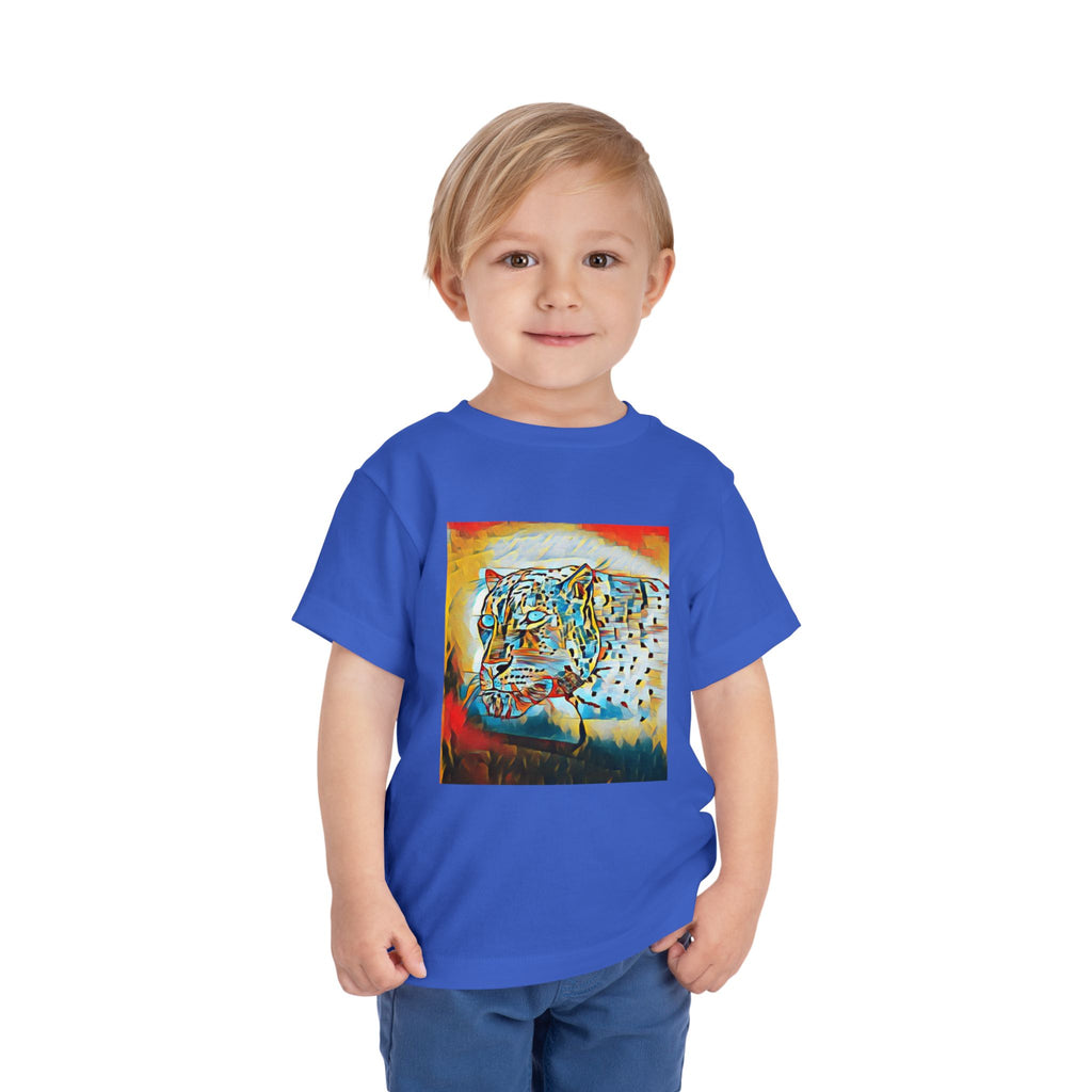 Abstract Leopard Toddler Tee — Colorful Wildlife Art Shirt