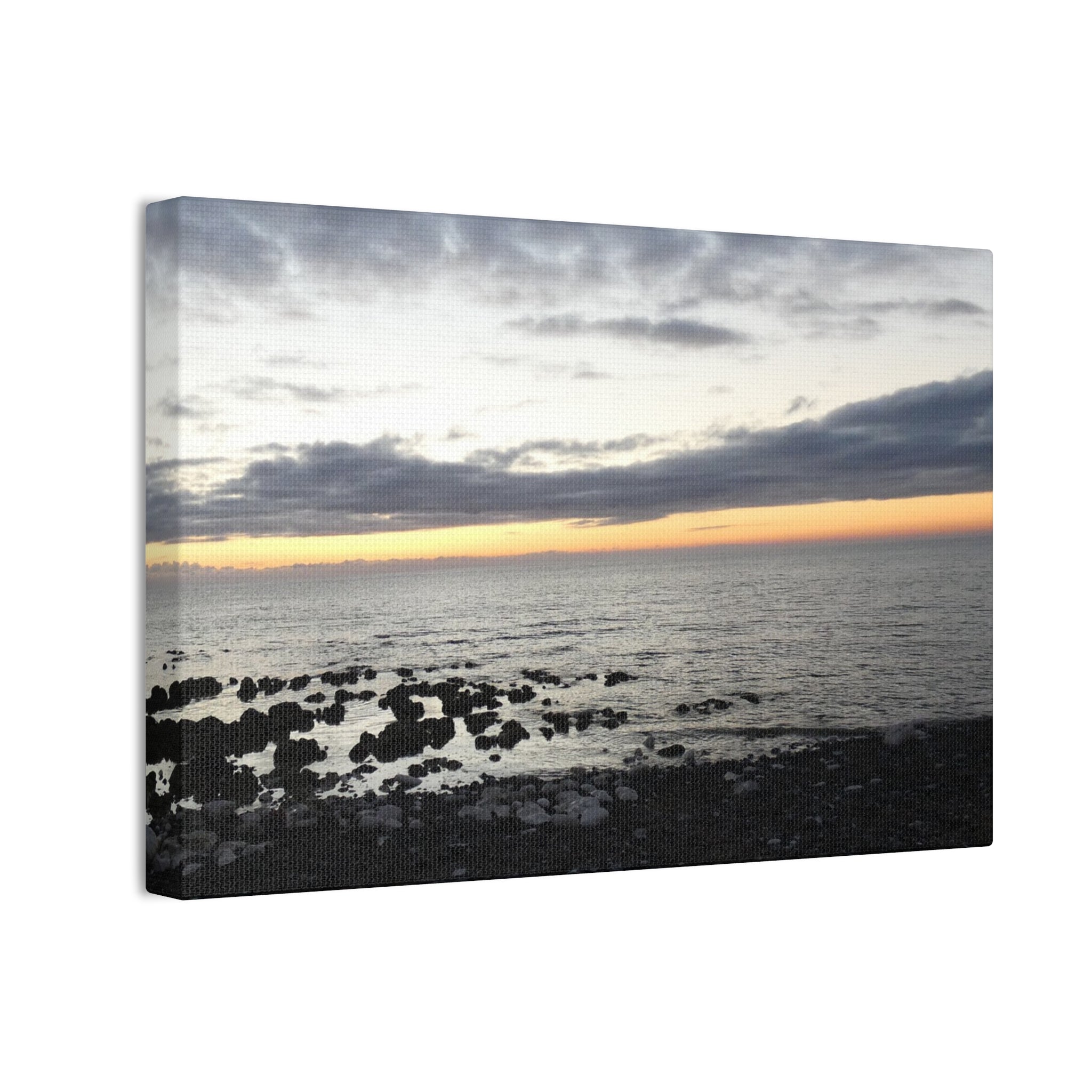 Sunset Shoreline Canvas Print | Stretched Coastal Wall Art | Beach Home Décor