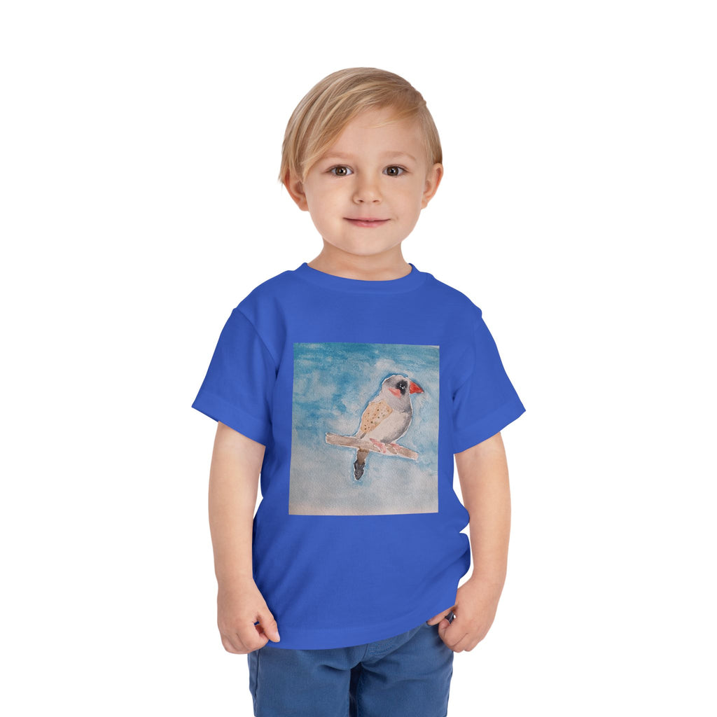 Zebra Finch Watercolor Toddler Tee