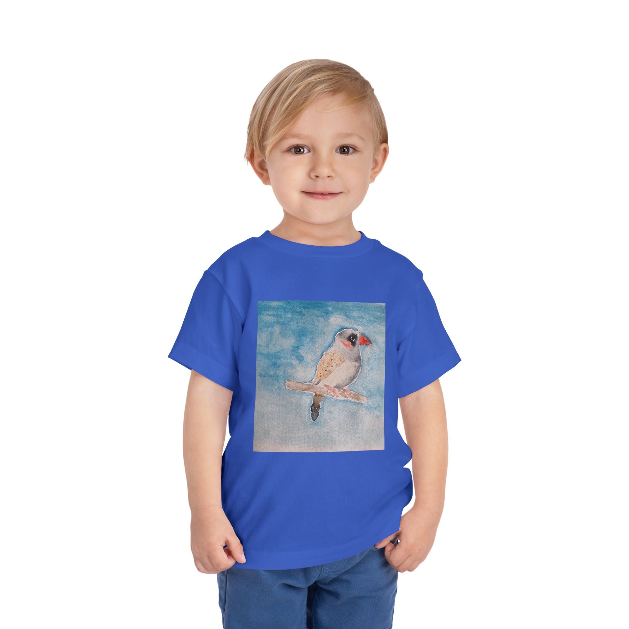 Zebra Finch Watercolor Toddler Tee