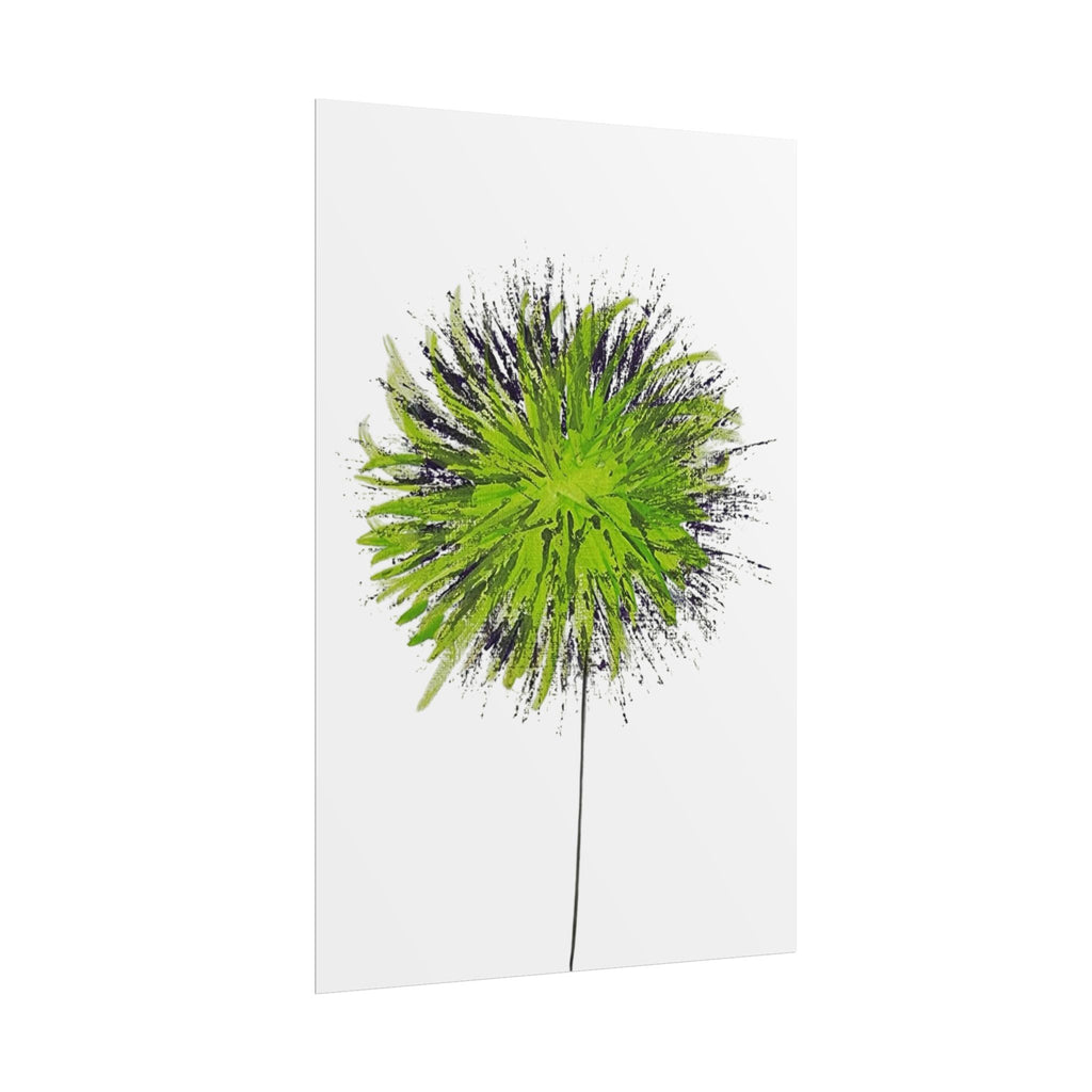 Green Burst Floral Poster — Modern Abstract Dandelion Wall Art (Rolled Poster)