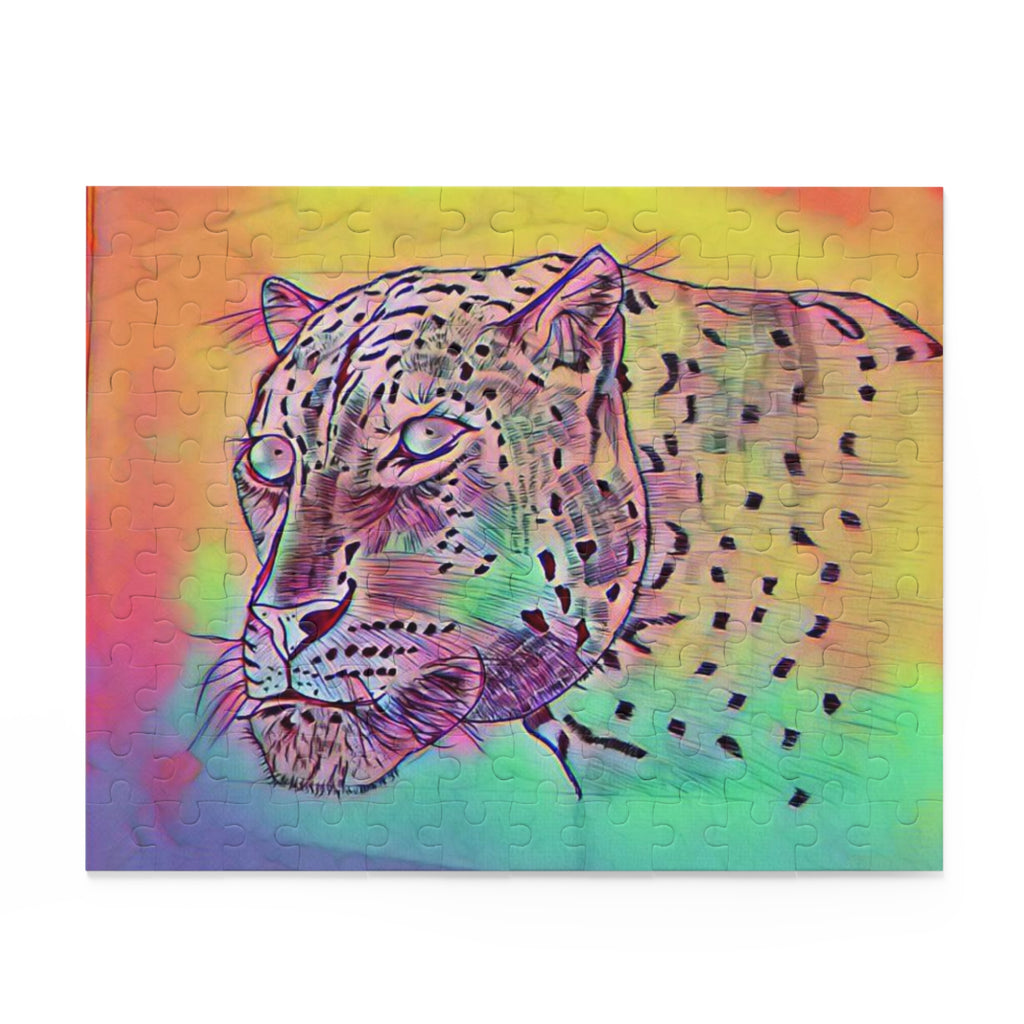 Rainbow Leopard Puzzle — Vibrant Animal Art Jigsaw (120/252/500 pcs)