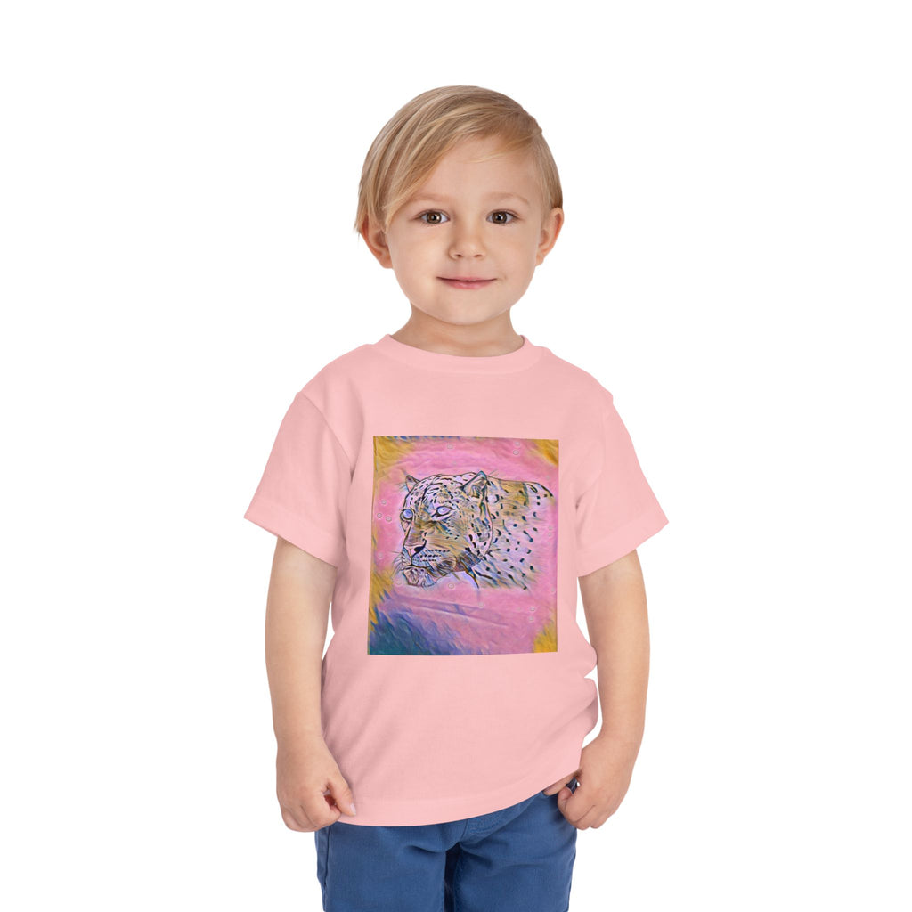Leopard Portrait in pink Kids T-Shirt