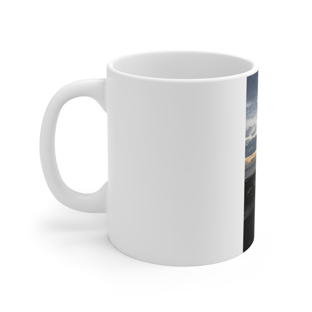 Sunset Beach Photo Mug | 11oz Coastal Sunrise Ceramic Coffee Cup | Ocean Gift