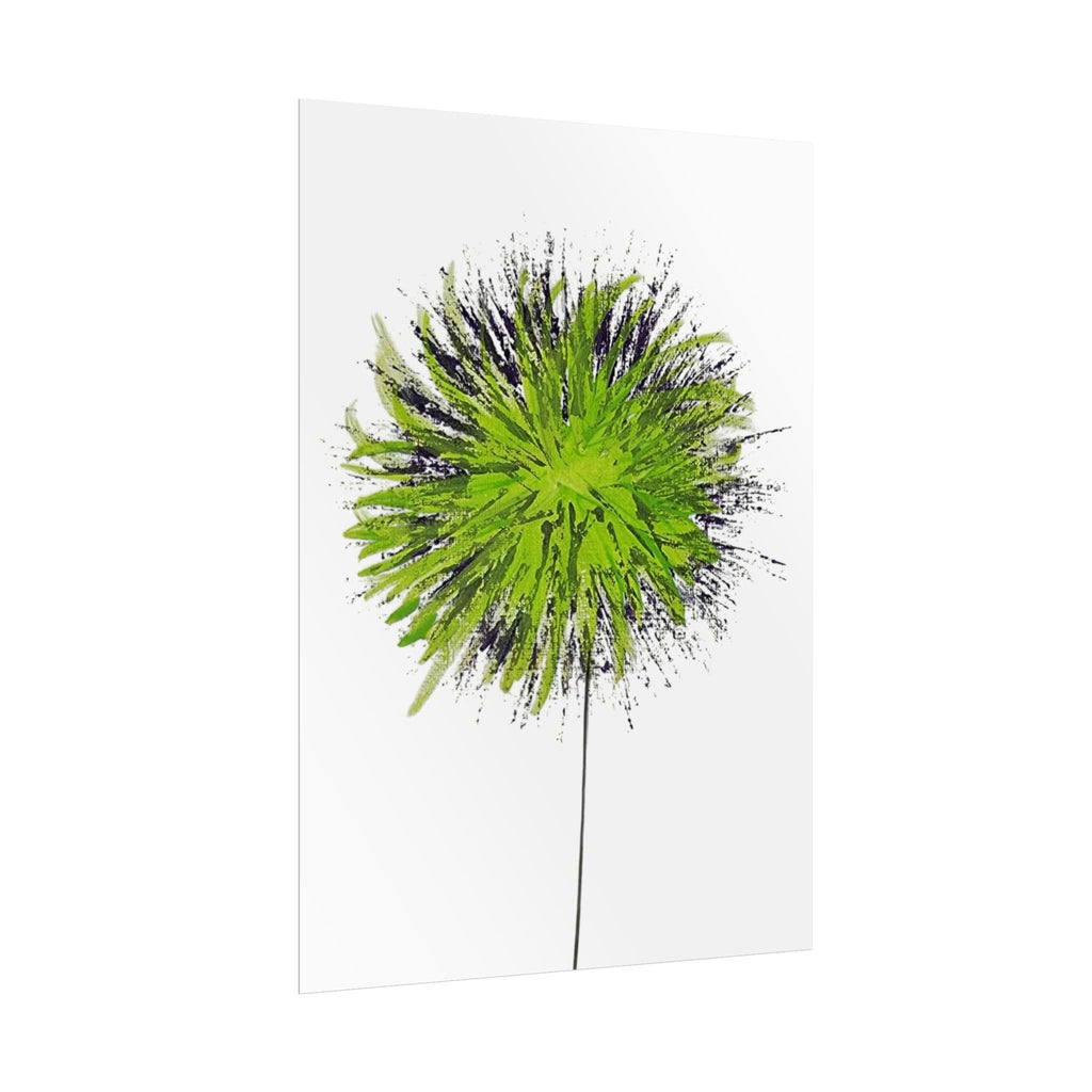 Green Burst Floral Poster — Modern Abstract Dandelion Wall Art (Rolled Poster)