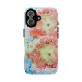 Floral Watercolor Tough Phone Case — Pastel Pink & Blue Protective Cover