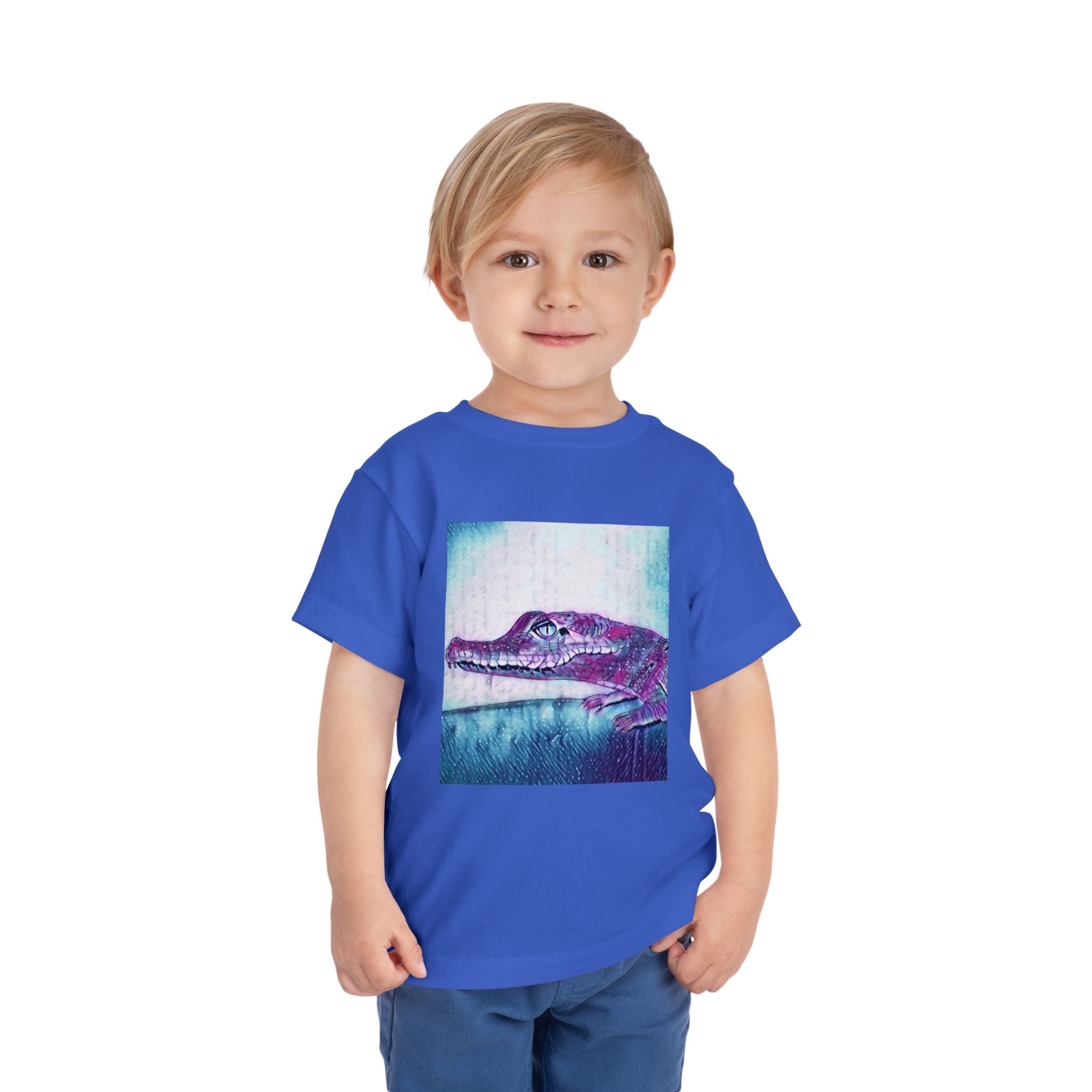 Toddler Tee — Purple Watercolor Alligator Graphic
