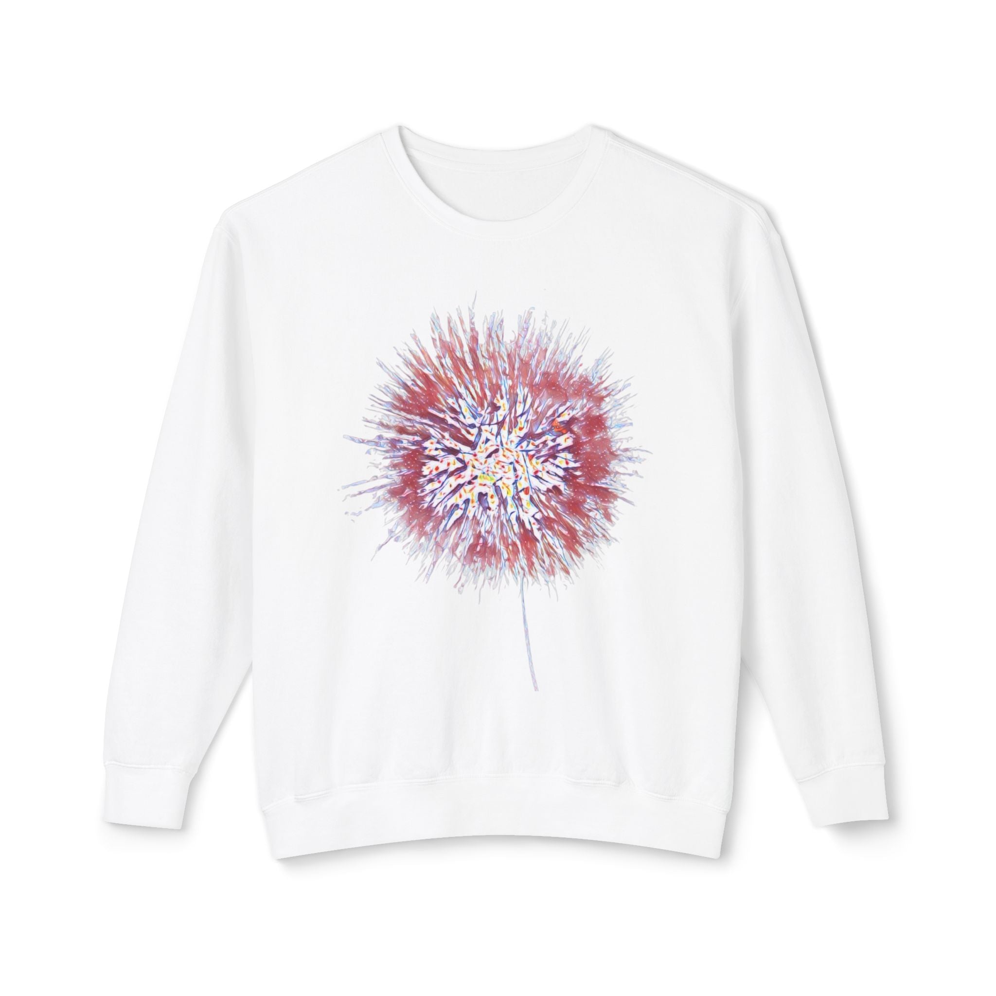 Crewneck Sweatshirt - Watercolor Dandelion Puff Floral Design