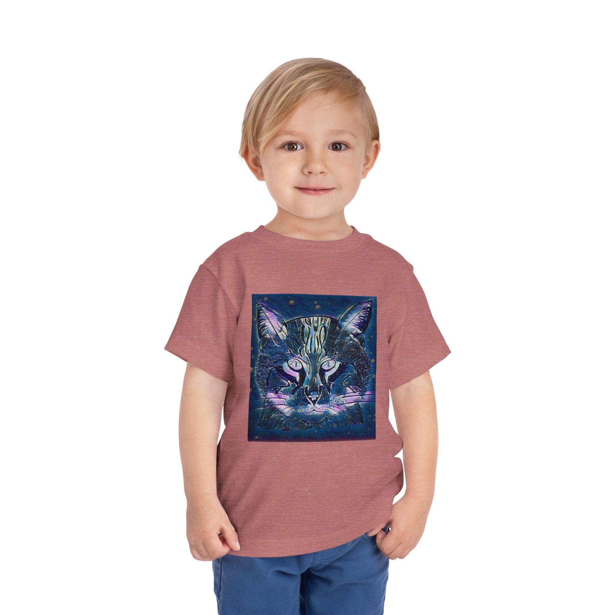 Toddler Tee — Mystical Galaxy Cat Graphic Shirt