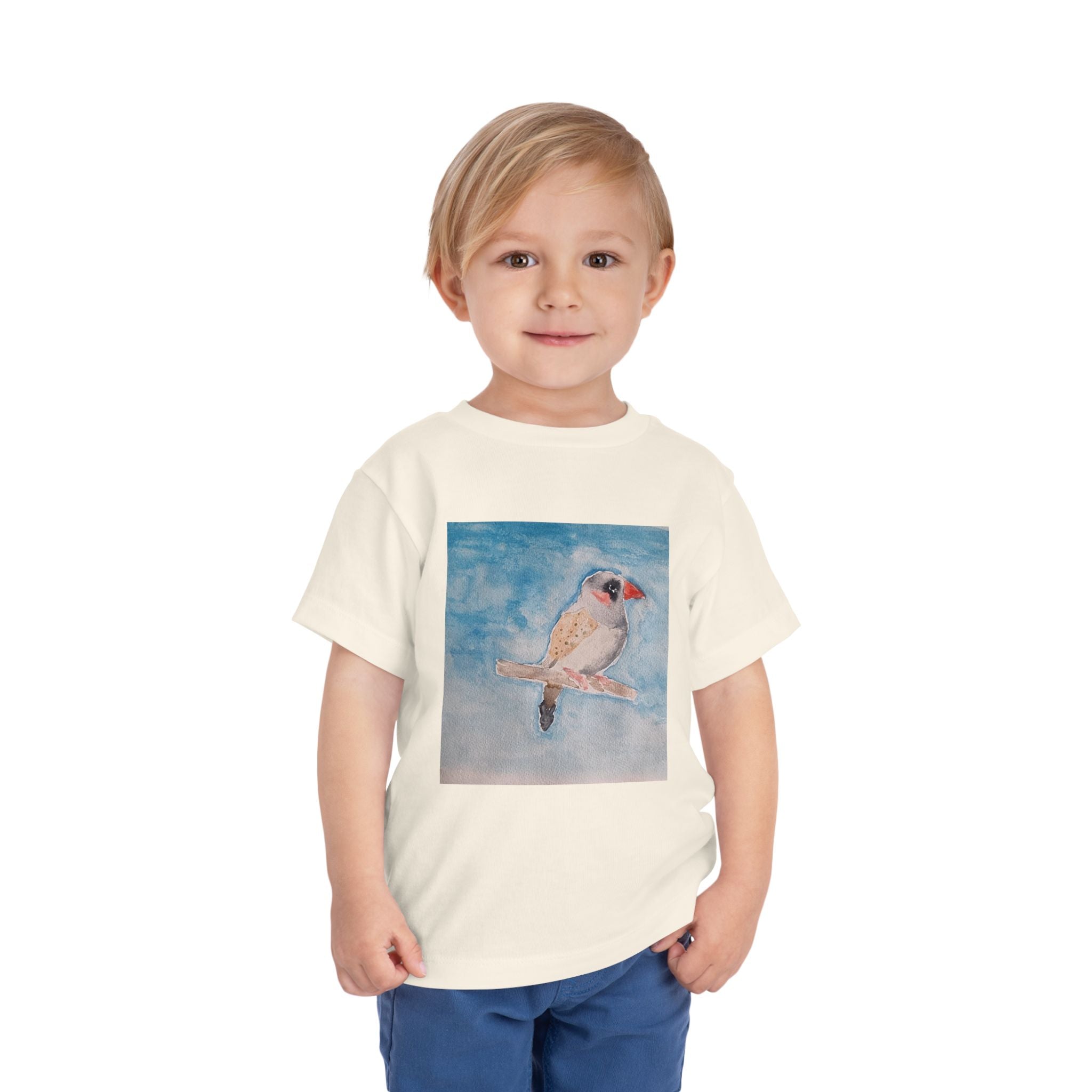 Zebra Finch Watercolor Toddler Tee