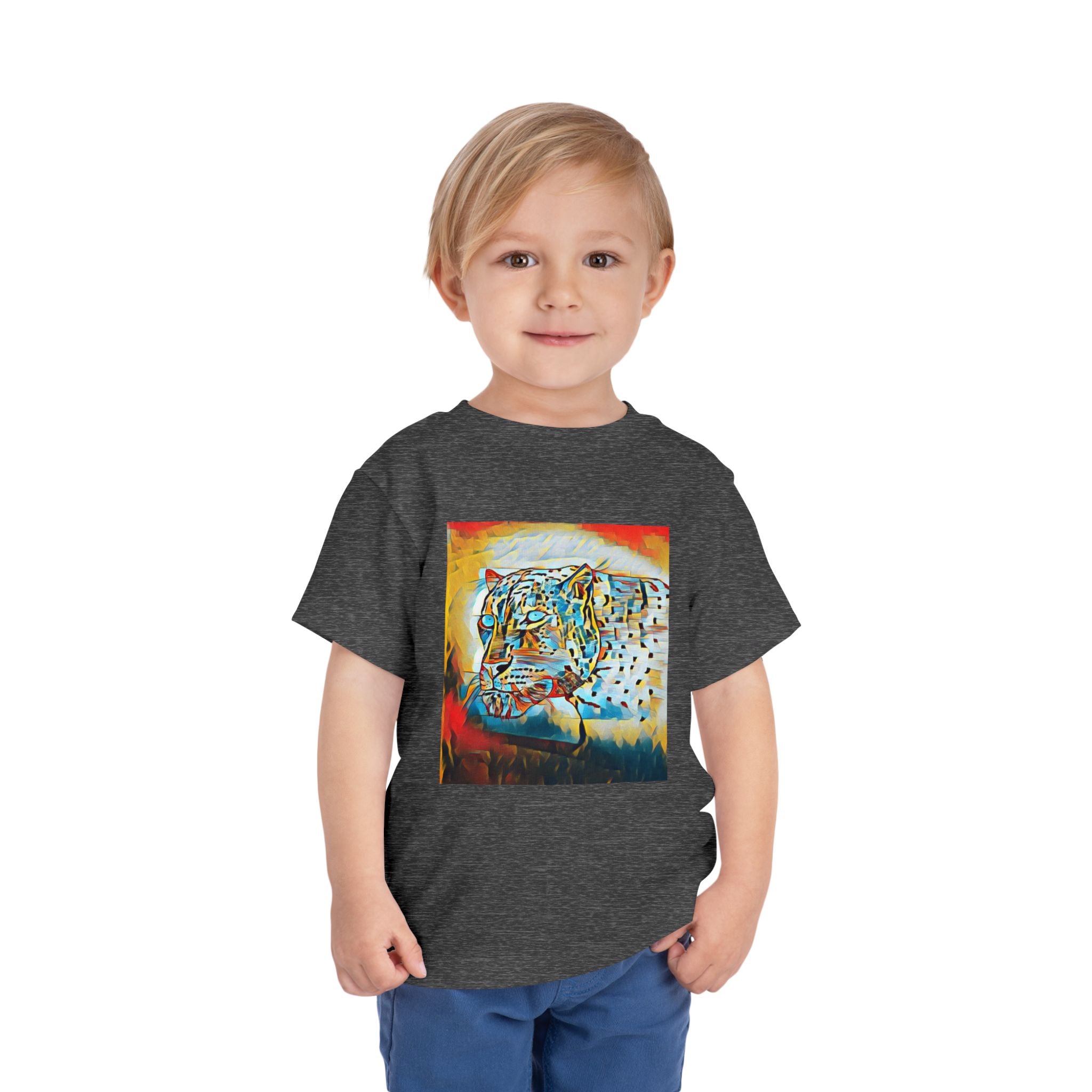 Abstract Leopard Toddler Tee — Colorful Wildlife Art Shirt