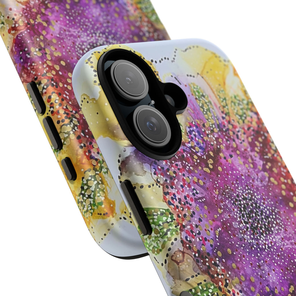 Floral Watercolor Tough Case — Purple & Yellow Bloom Phone Cover