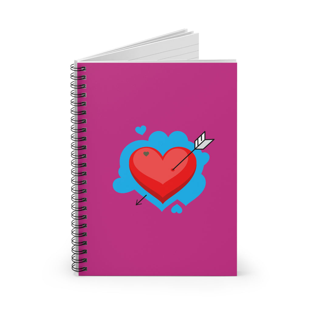 Heart Arrow Spiral Notebook — Cute Valentine’s Day Ruled Journal