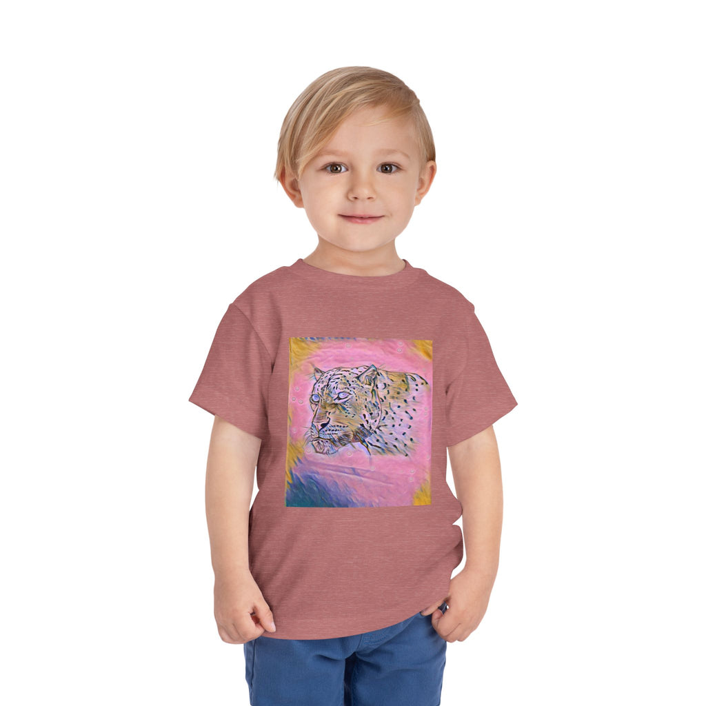 Leopard Portrait in pink Kids T-Shirt