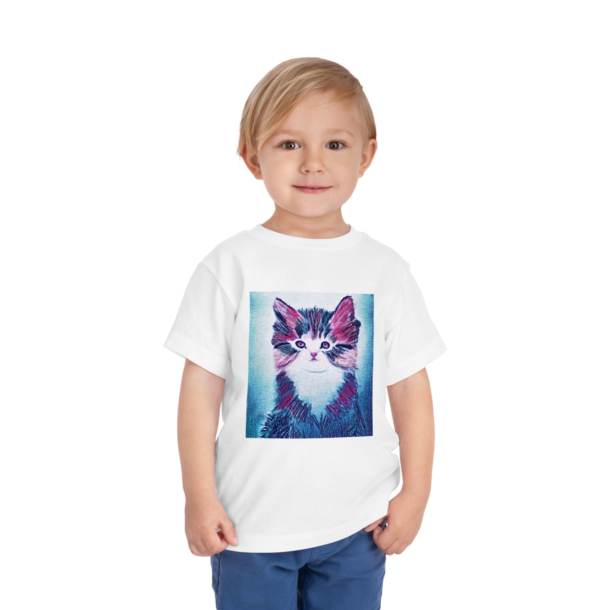 Cute Watercolor Kitten Toddler Tee