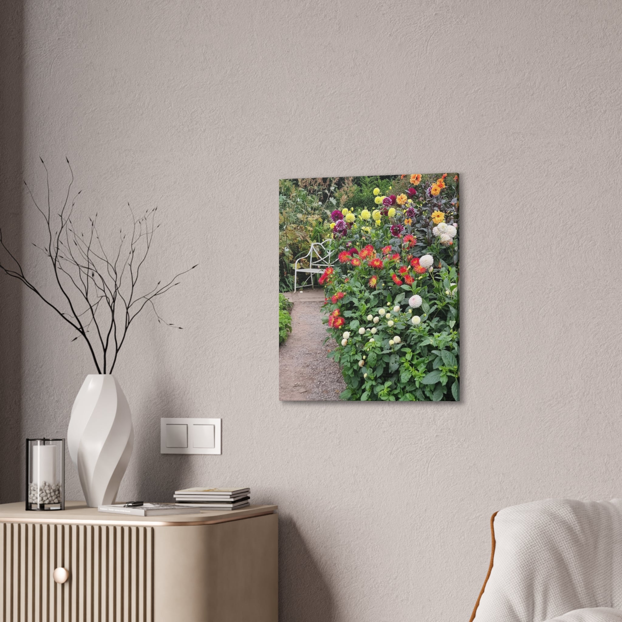 Floral Garden Path Canvas Print — Stretched Wall Art
