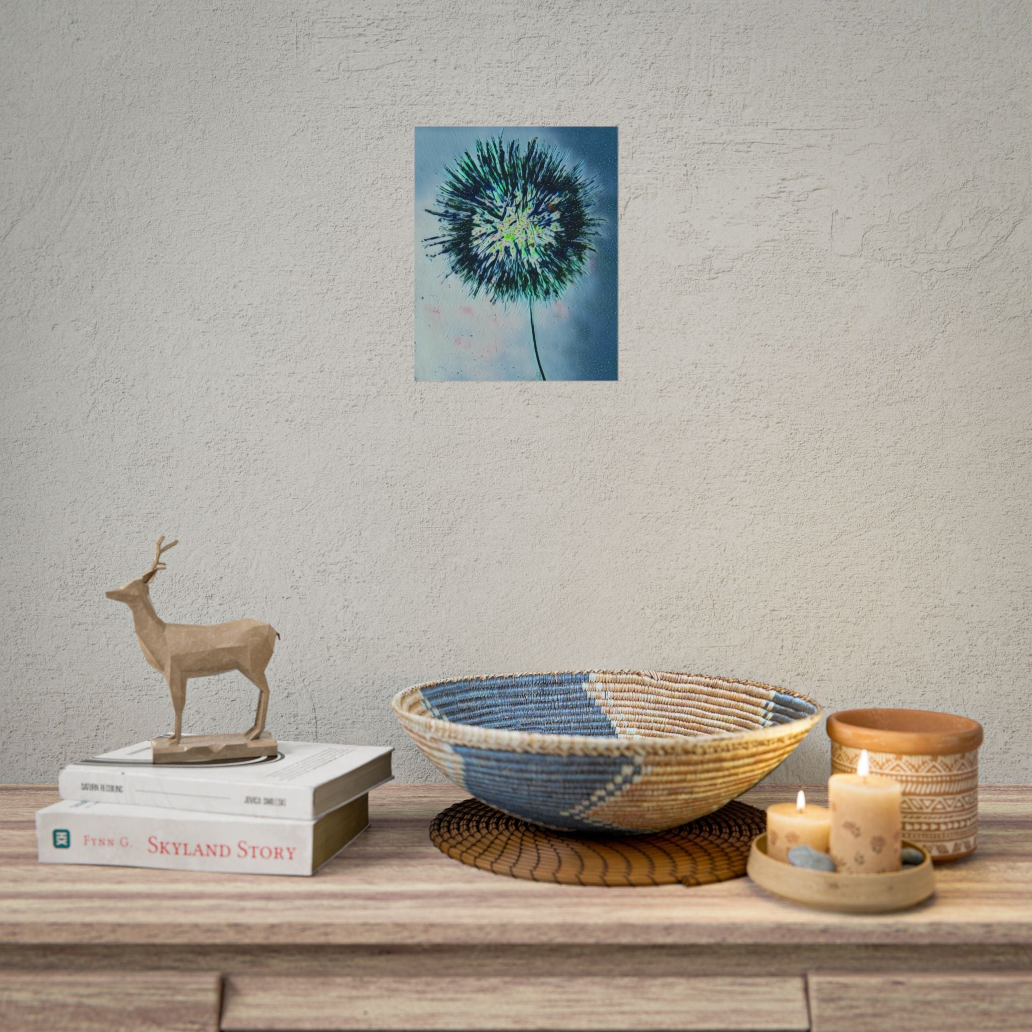 Dandelion Burst Art Poster — Abstract Botanical Wall Print