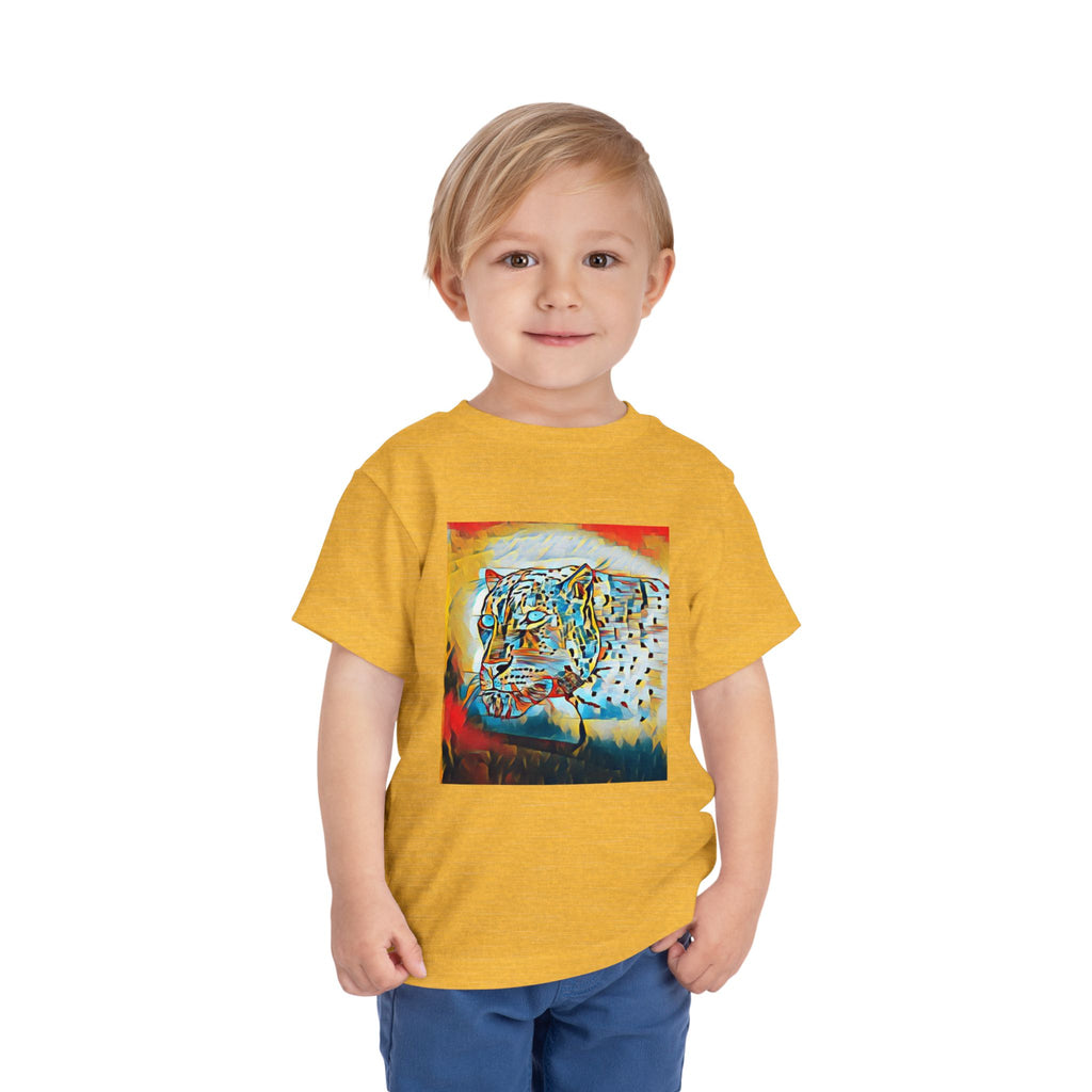 Abstract Leopard Toddler Tee — Colorful Wildlife Art Shirt