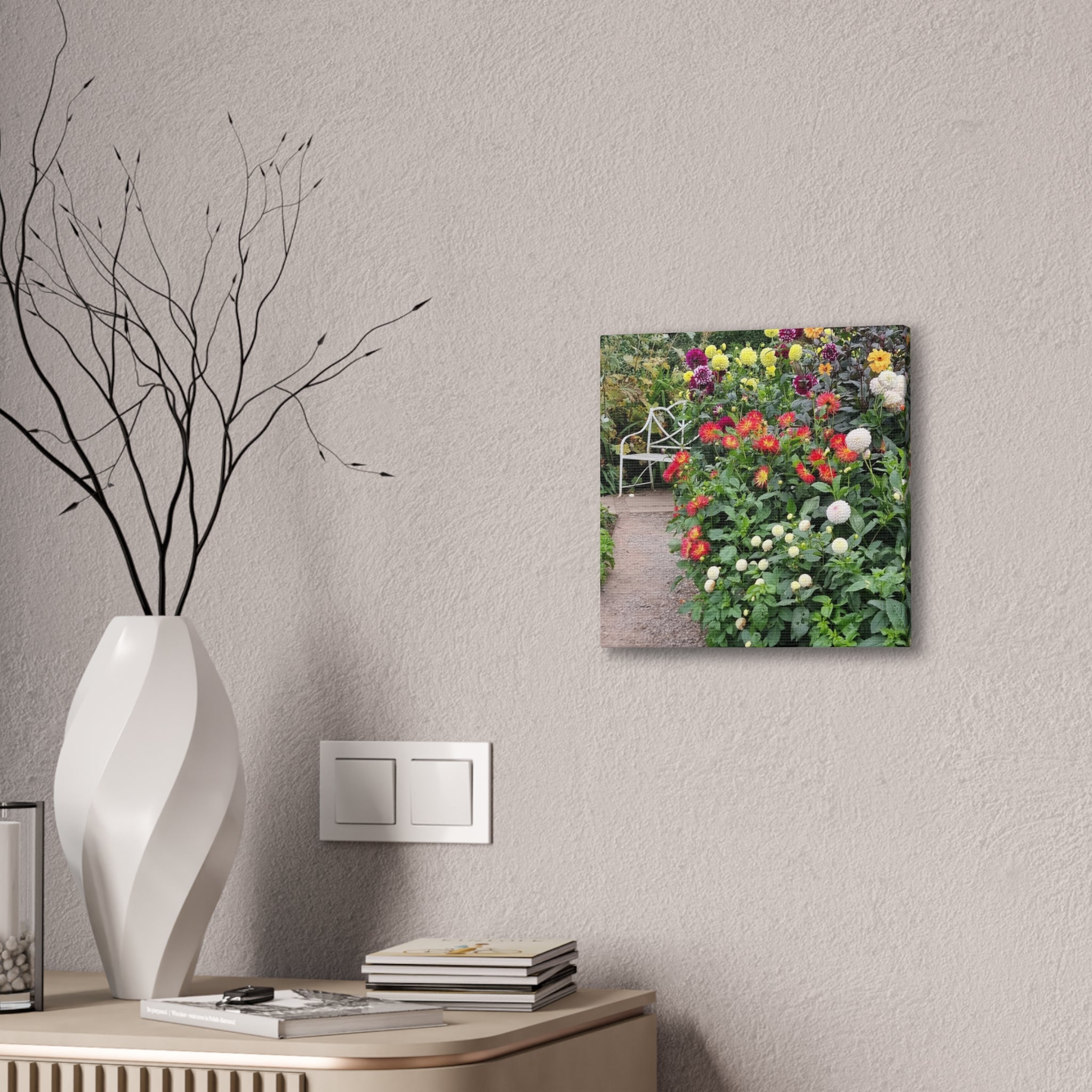 Floral Garden Path Canvas Print — Stretched Wall Art