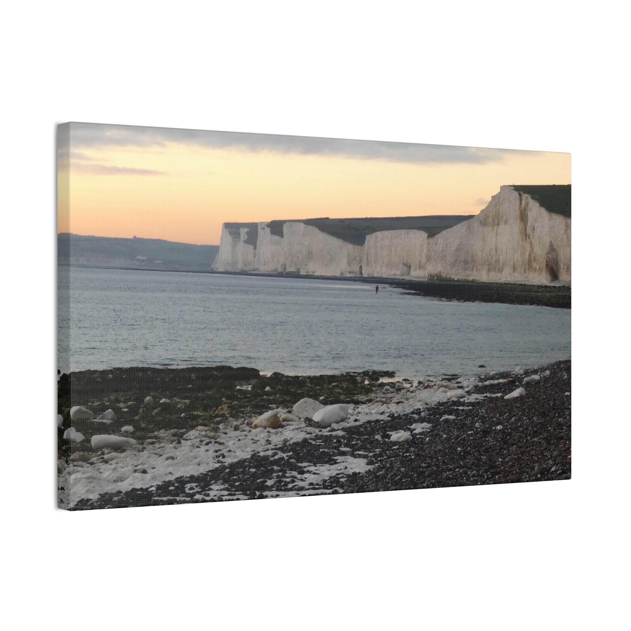 Beachy Head Cliffs Canvas Print | Sunset Beach Landscape Wall Art | UK Coastal Décor
