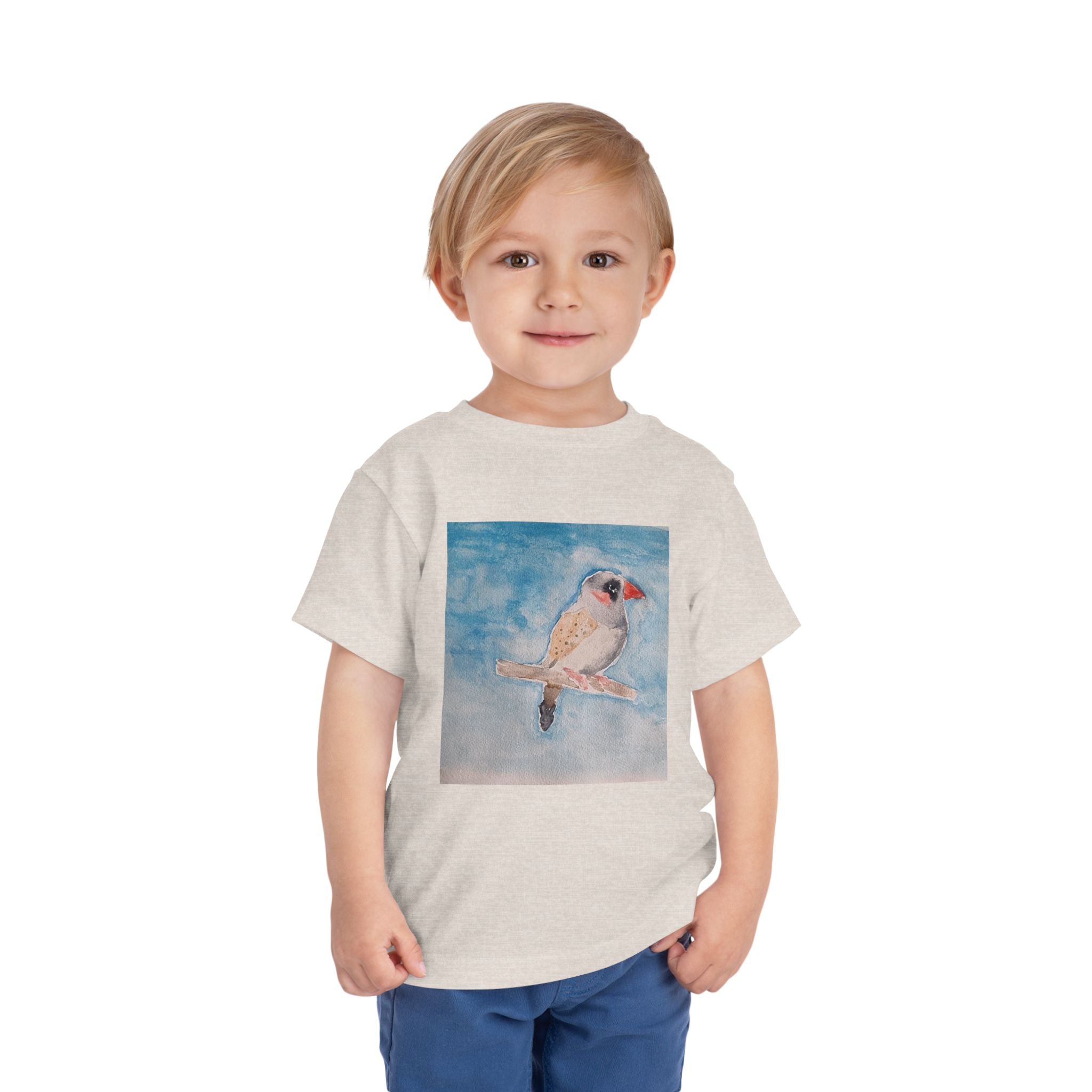 Zebra Finch Watercolor Toddler Tee