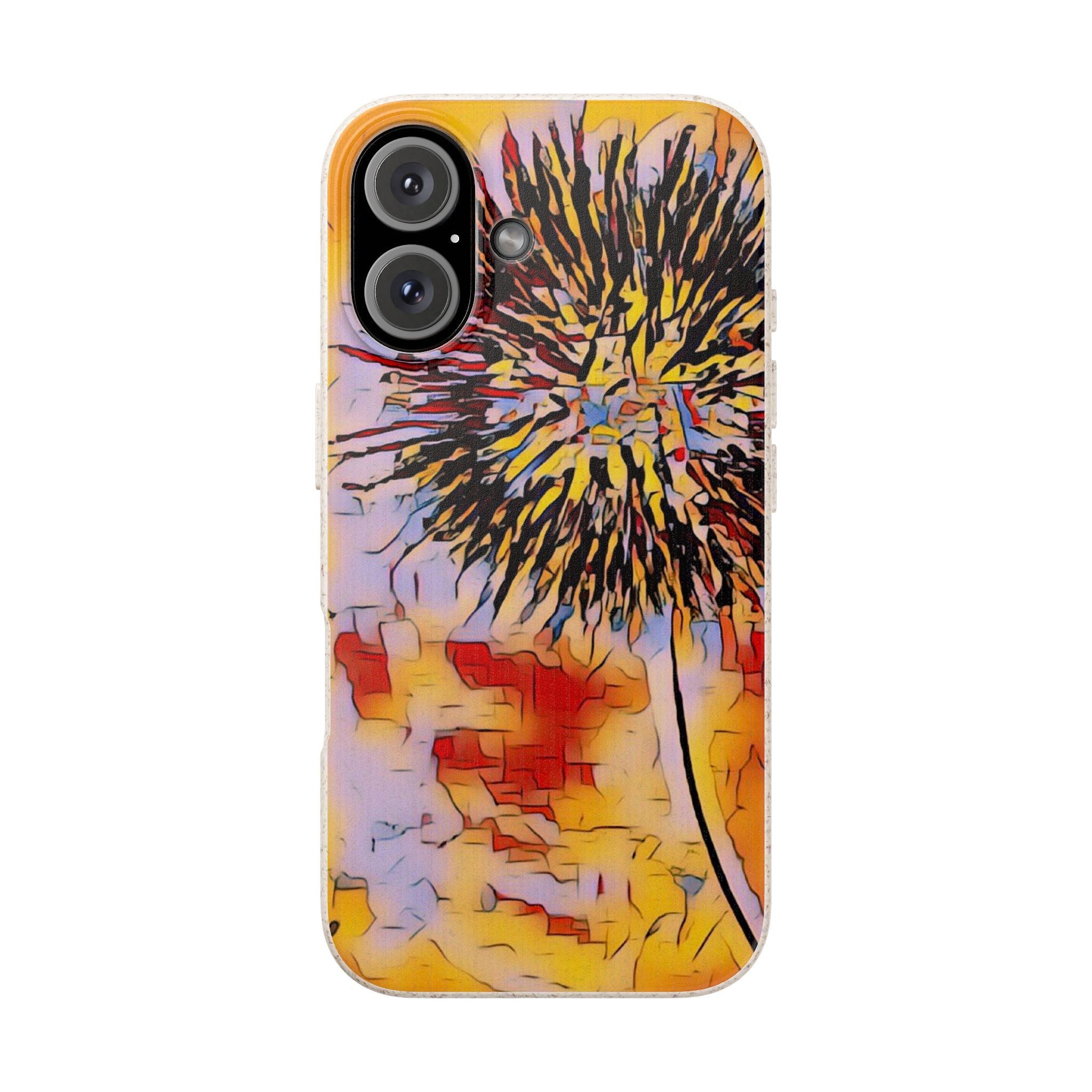 Biodegradable Phone Case — Abstract Dandelion Art, Eco-Friendly Protective Cover