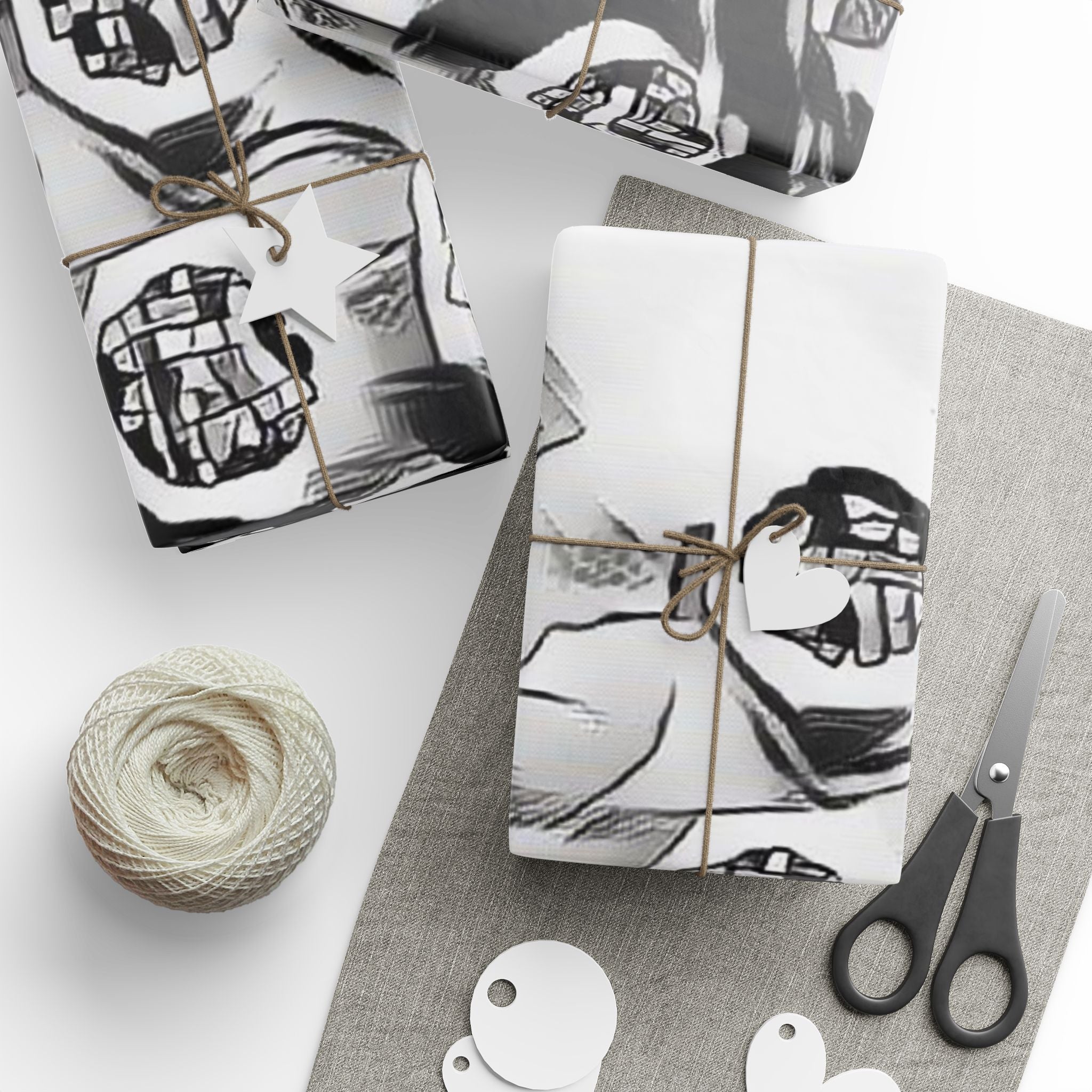 Monochrome Abstract Wrapping Paper – Black & White Geometric Art Gift Wrap