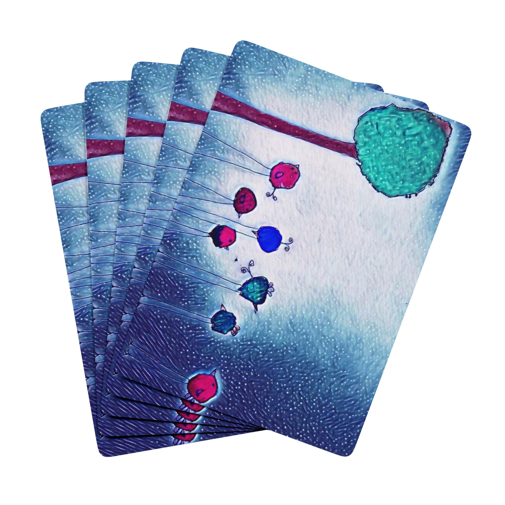 Artistic Poker Playing Cards — Floral Back Design, Standard Ace of Spades Deck