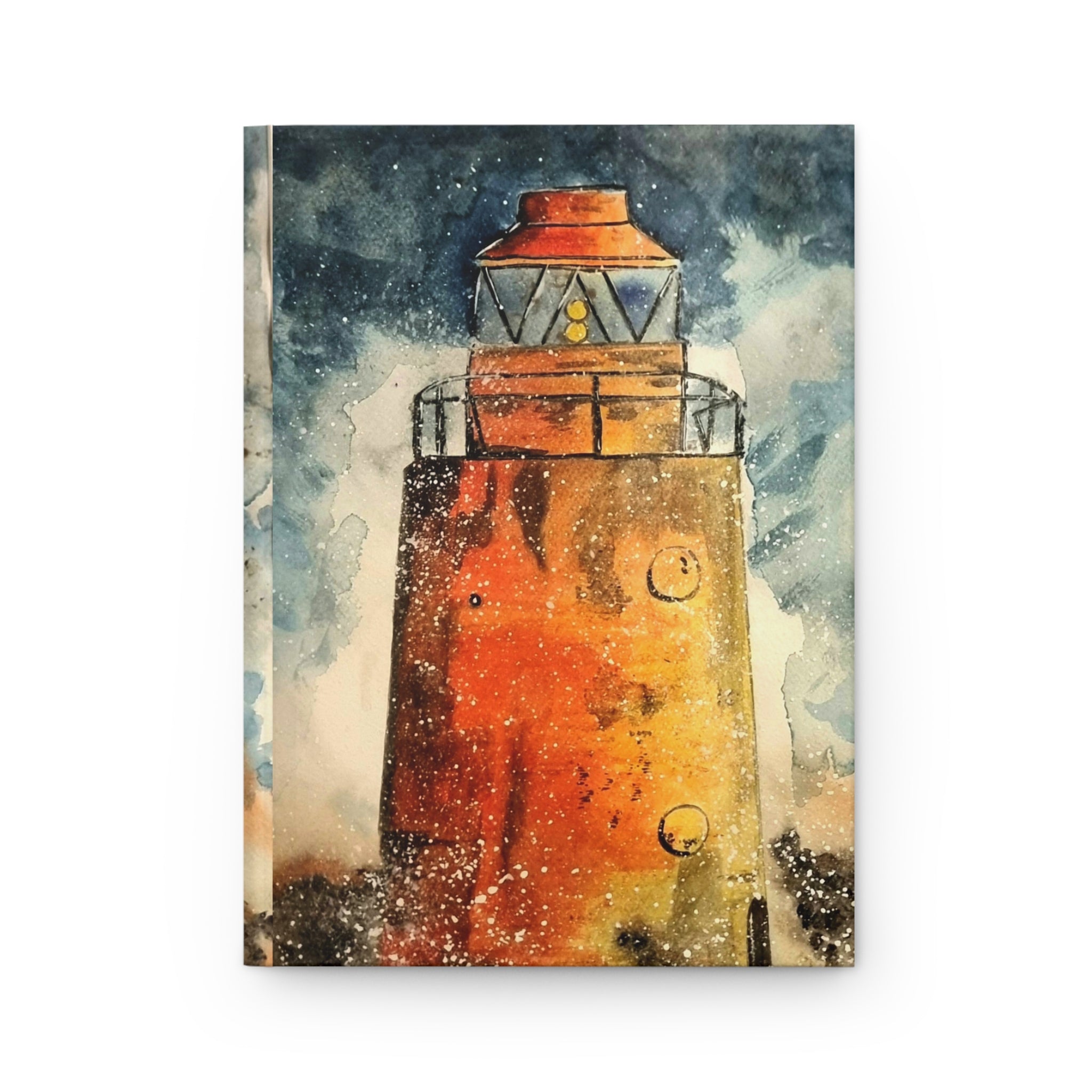 Lighthouse Watercolor Hardcover Journal — Nautical Travel Sketchbook