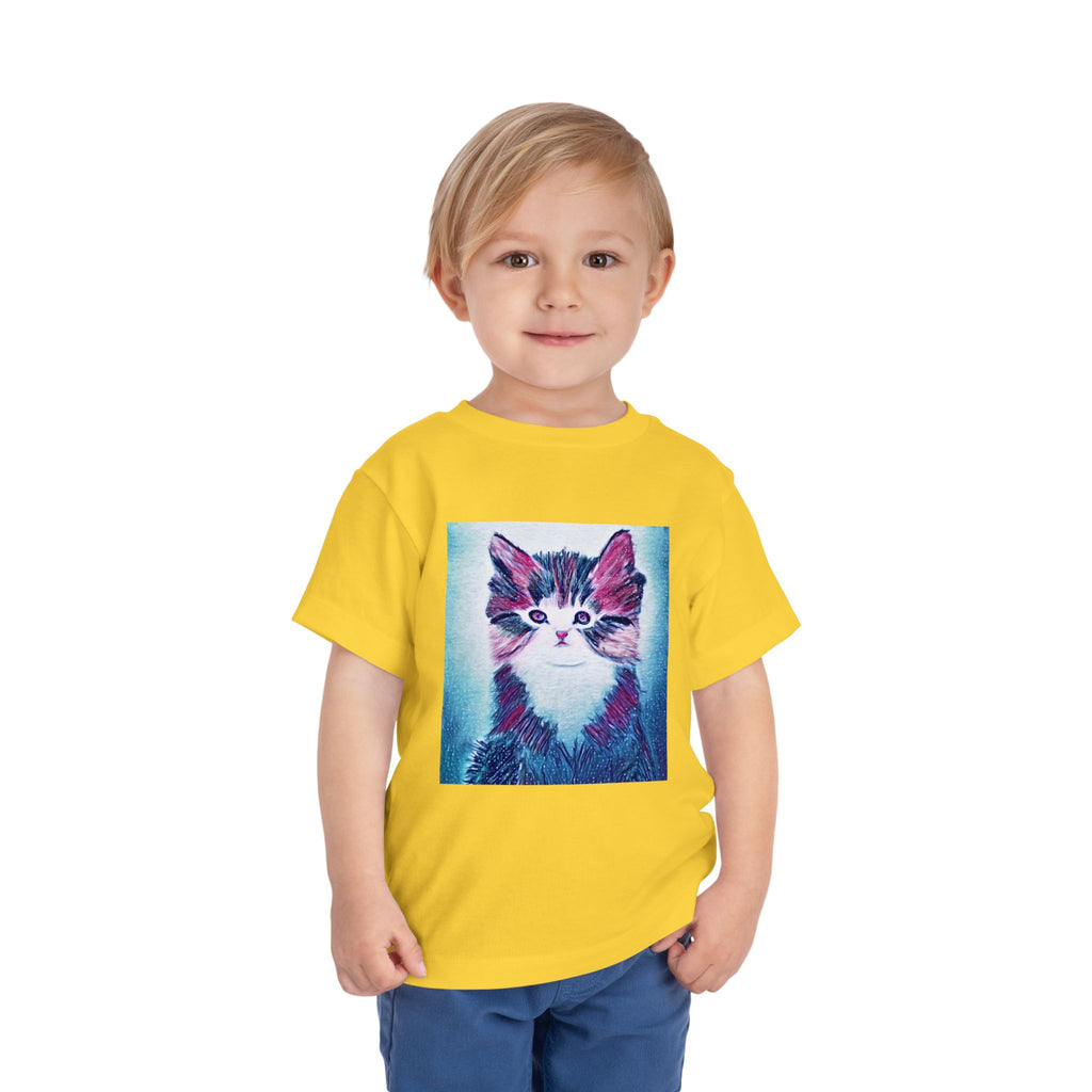 Cute Watercolor Kitten Toddler Tee