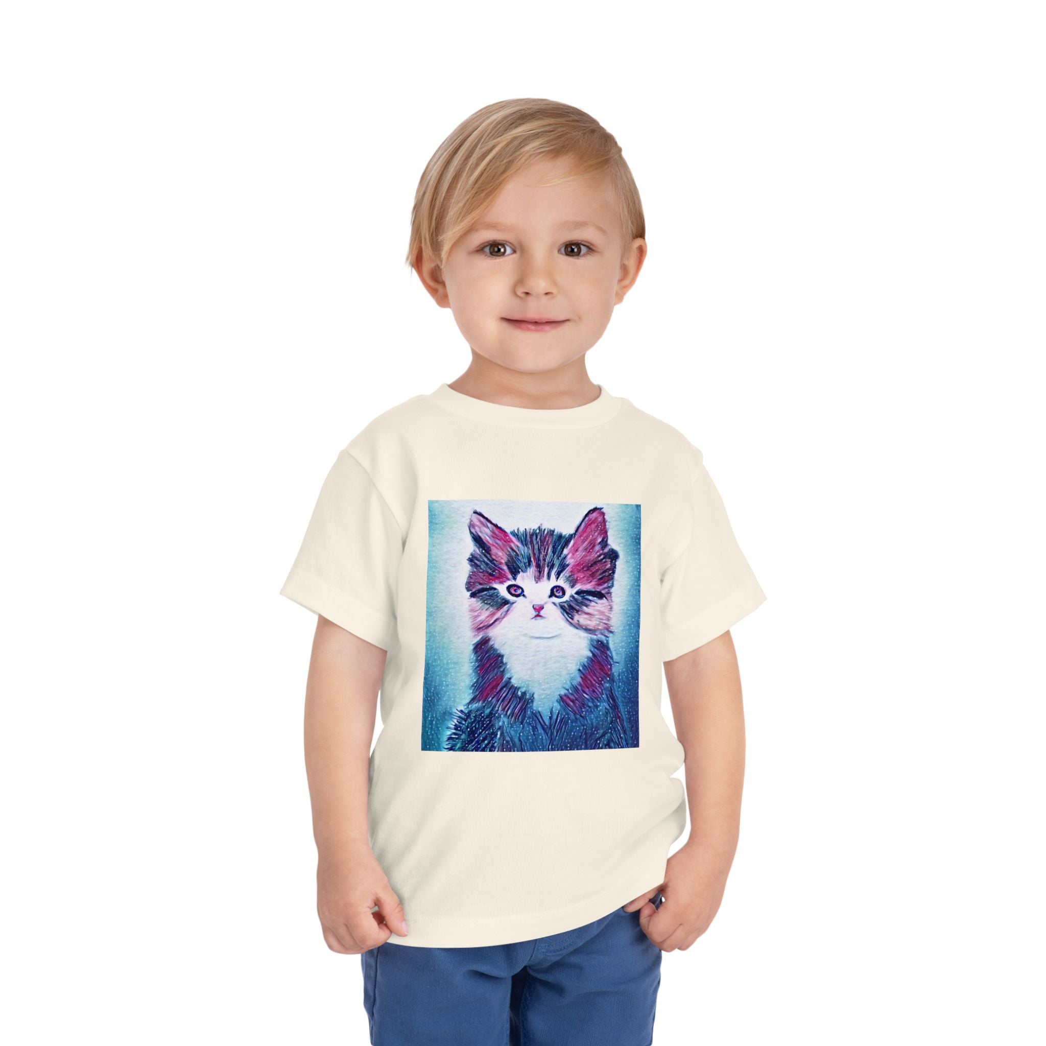 Cute Watercolor Kitten Toddler Tee