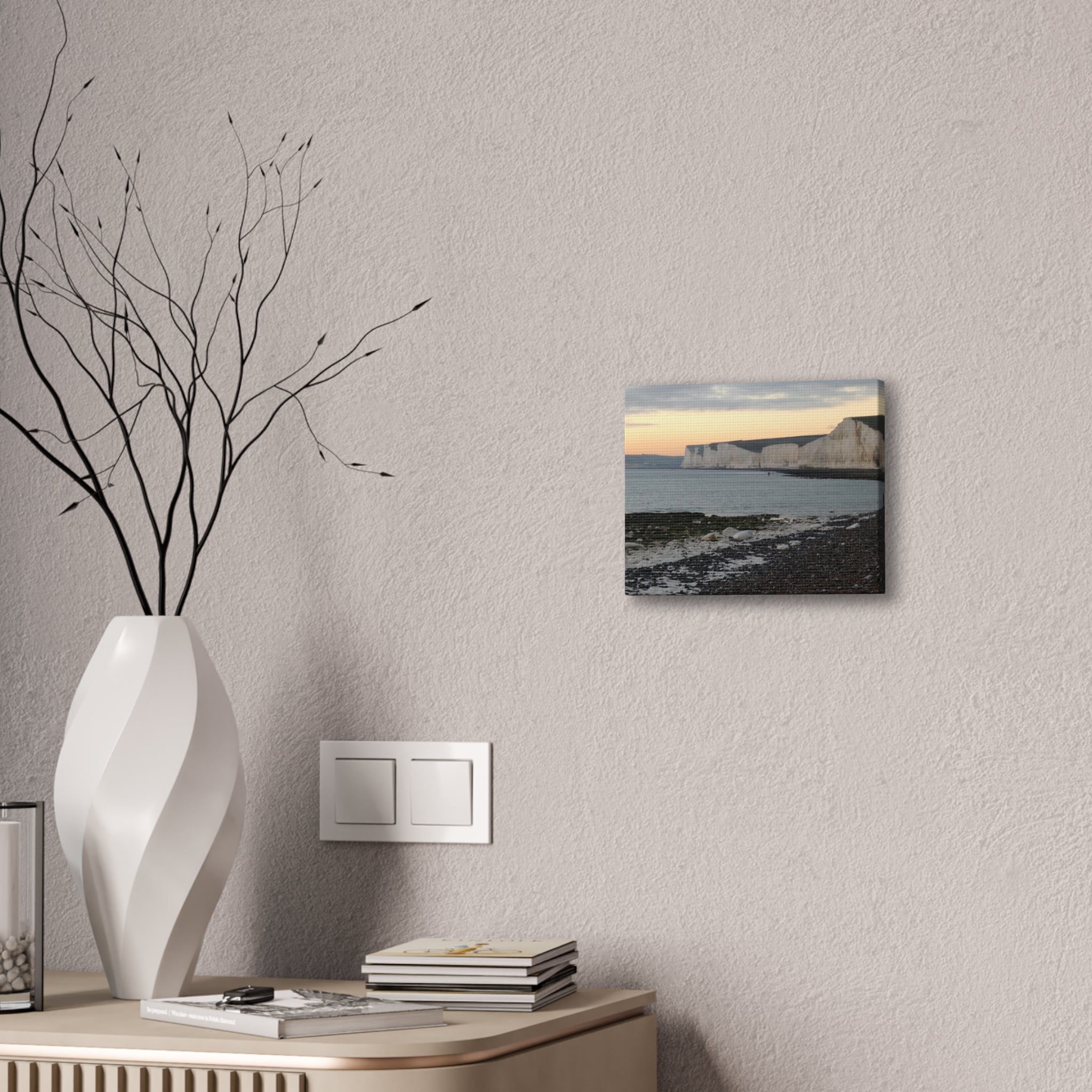 Beachy Head Cliffs Canvas Print | Sunset Beach Landscape Wall Art | UK Coastal Décor