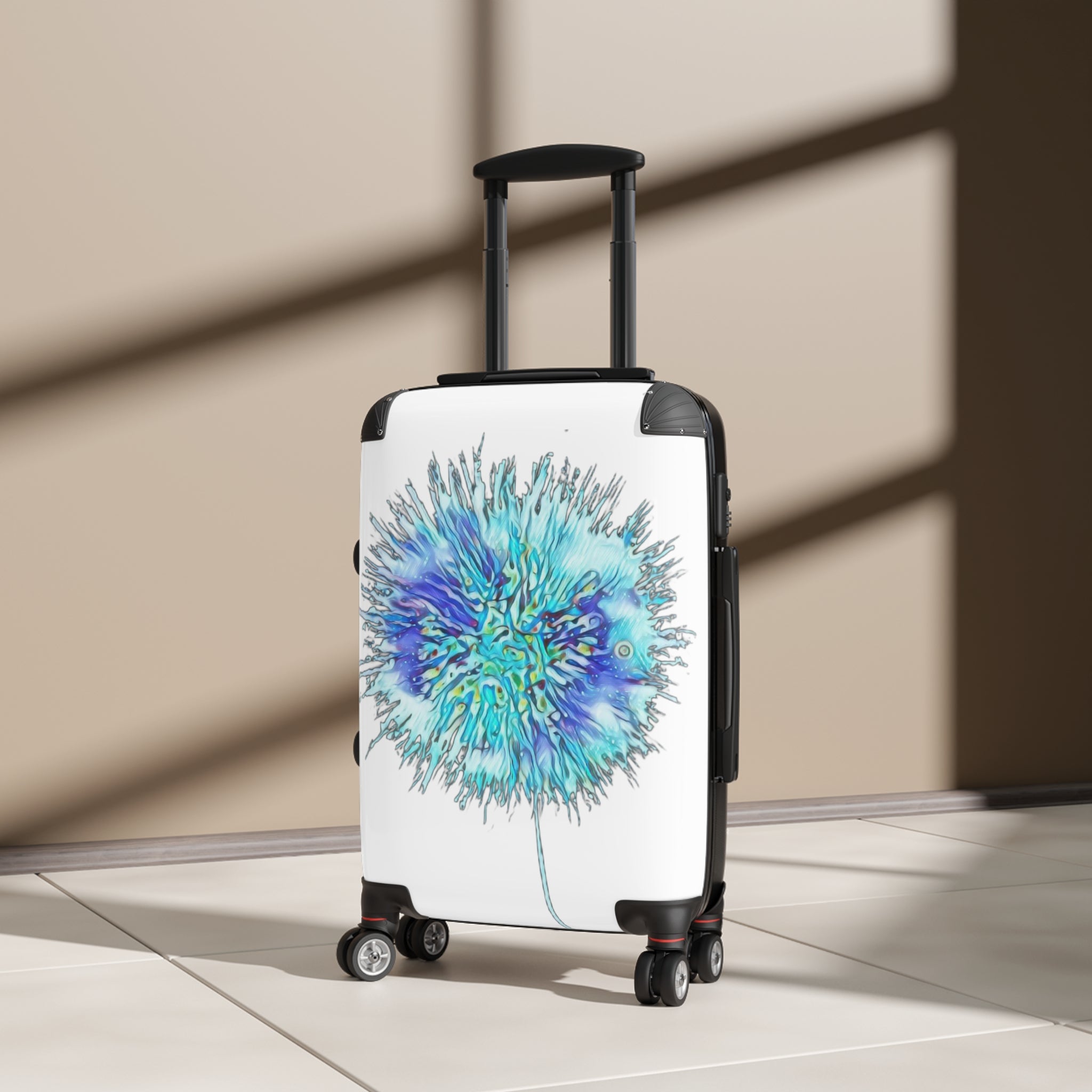 Suitcase — Blue Burst Floral Carry-On Luggage